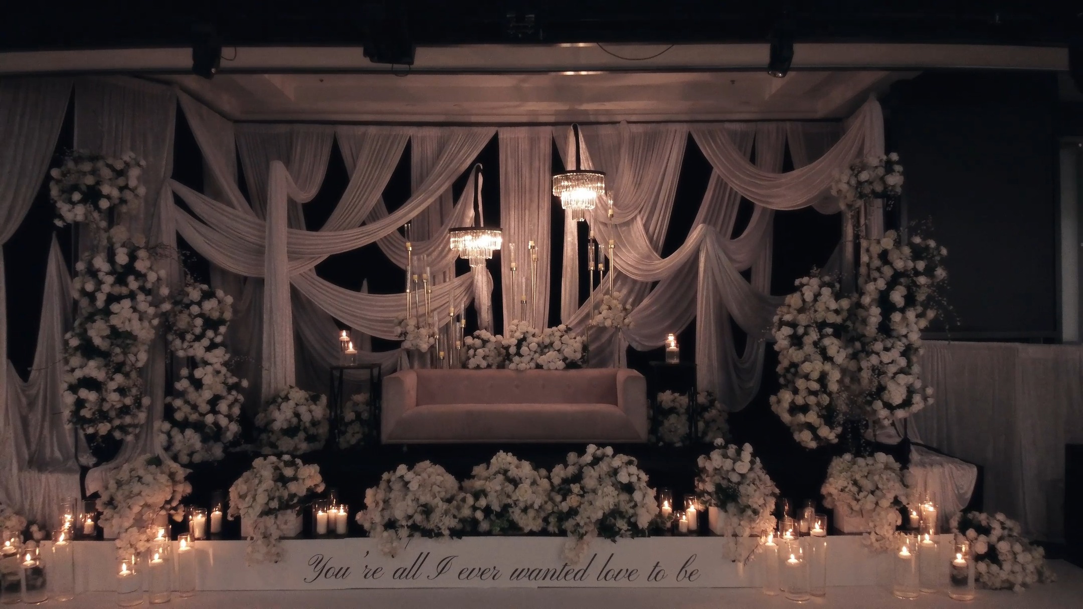 Dramatic Draping in a Garden of Florals
Venue @miragebanquet
Video @preetreyatphotography
Floor wrap @infiniteimpressions_