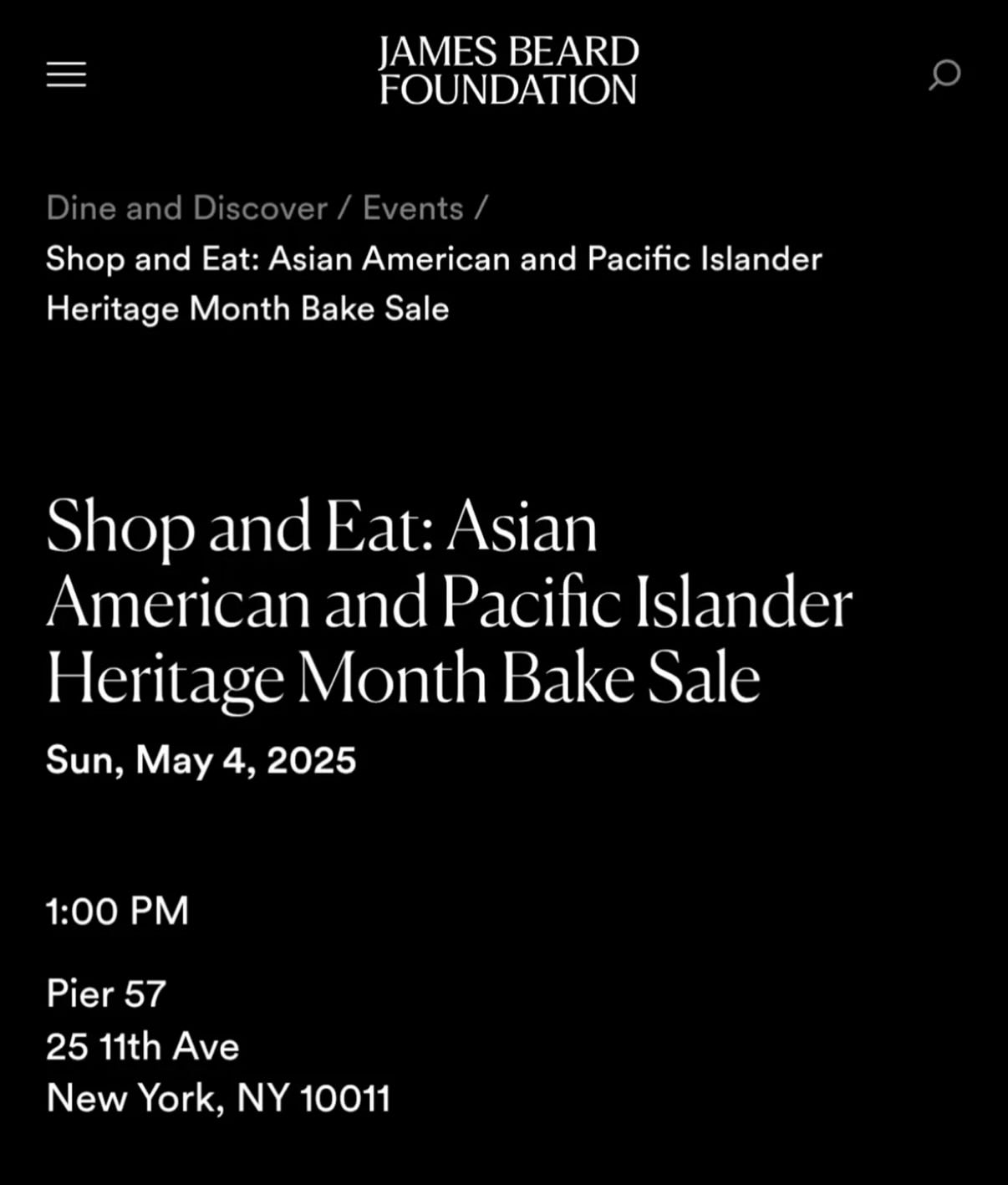 We’re so excited to join the @beardfoundation AAPIHM Bake Sale this Sunday, 5/4, at @pier57.nyc! We’ll be there with a bag decorating station alongside so many incredible folks 🎉 Huge thanks to JBF and Pier 57 for bringing together such amazing businesses, it feels like a family reunion, with many who’ve supported our mission since day one, even as restaurant partners! 🥹💕 Get ready to get crafty and see you Sunday, it’s going to be delicious!