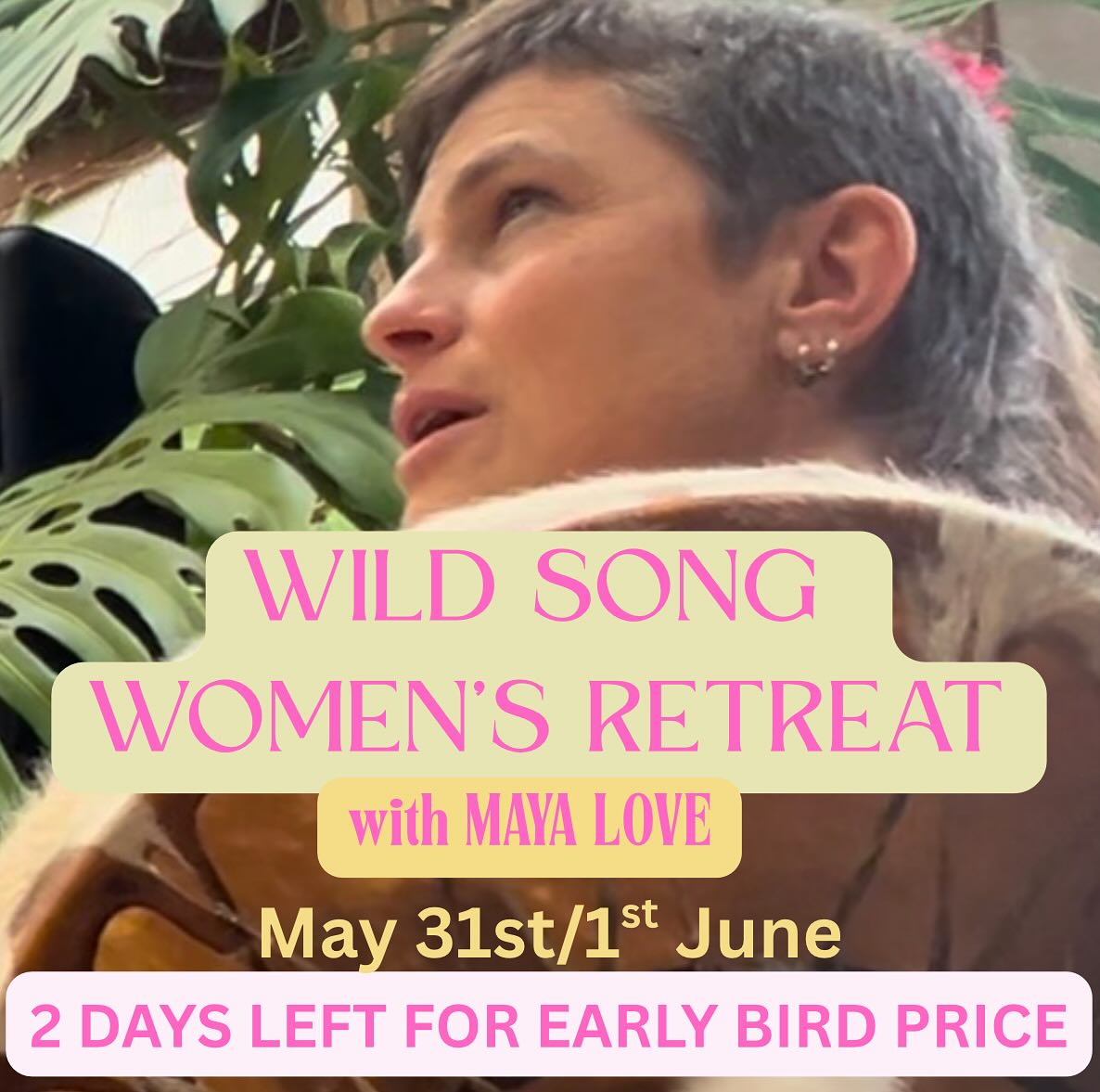 🌷Only 2 days left to catch the Early bird price 🐦⬛ for the
*May 31/1st June*
*WILD SONG WOMEN’s RETREAT*
with MAYA LOVE at Avalon Permaculture Gardens, Nr Glastonbury.
🌺 Using breath, vocal improv, sacred chant, self enquiry and embodied vocal techniques we will dive deep into a new relationship with your soul’s expression.
Feedback from previous participants:
🌸 “Loved the course. It was fun and creative and deeper than I’d expected. Maya’s holding and teaching is very loving and skilful.” Tonie
🌸 “I learnt to sing from a more powerful place and from soul. The course exceeded my expectations- a highly nourishing weekend.” Melissa.
🌸 “Haven’t had so much fun since my early 20s!” Kate M
🌸 “Heart-centred, embodied approach to singing. Wonderfully held with authentic wisdom, humour and acceptance” Kate B
Early bird price £180 (full price £225)
If you’re feeling the call or are interested in further courses, 1-2-1 lessons or booking me for your event please send me a DM 🌷🌸❤️
#wildsong #freeyourvoice #singingretreat #freesong #wildsinging #collaborativevocalimprovisation
