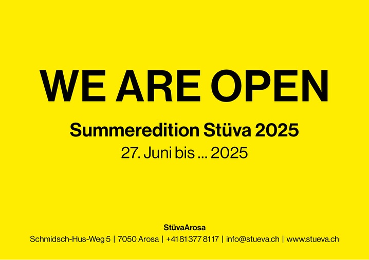 🌞✨ Sommer - StüvaArosa öffnet ihre Türen! ✨🌞
Wir freuen uns, euch endlich wieder in der Stüva willkommen zu heißen! Ab 27. Juni sind wir bereit, euch mit unseren köstlichen Sommergerichten und erfrischenden Getränken zu verwöhnen. Kommt vorbei und genießt die entspannte Atmosphäre auf unserer Terrasse, während ihr die warmen Sonnenstrahlen genießt.
🗓️ Wann: 27.06
📍 Wo: Restaurant Stüva Arosa
Lasst uns gemeinsam den Sommer feiern! 🌿🥂
#stüvaarosa #Sommer Öffnung #Gastronomie #LeckeresEssen #Sommerspaß #arosa #arosalenzerheide #bergliebe🏔️ #graubünden #vivalagrischa #bergrestaurant