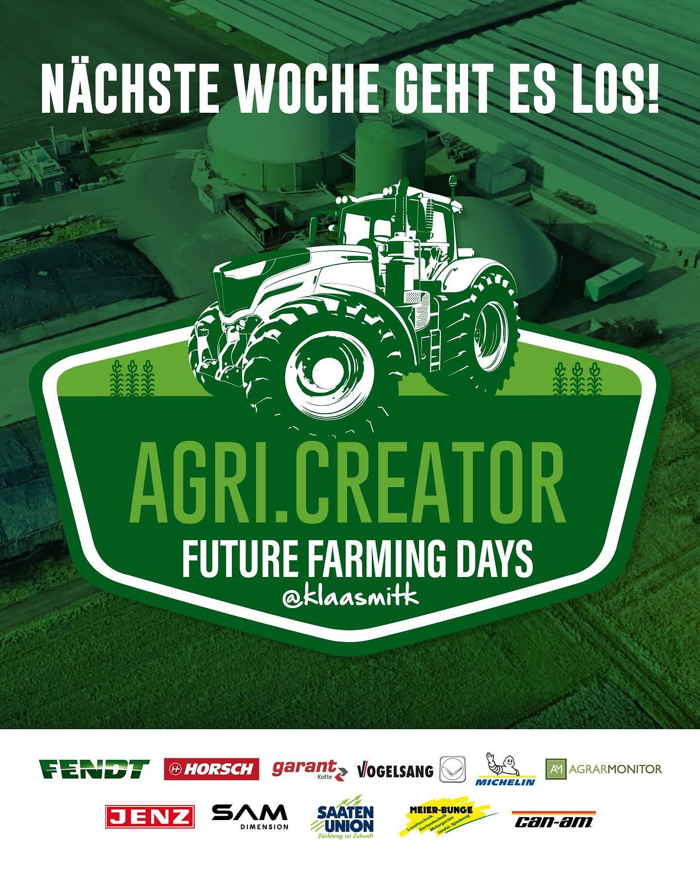 Nächste Woche starten die Future Farming Days @klaasmitk mit 21 Agri.Creatorn
Zwei Tage voller Action, Technik & Know-how 🚜🌽
Im Fokus unserer Future Farming Days stehen modernste Maschinen, wie die neueste Fendt Technik, reale Bedingungen und echte Insights.
Vom Substratfahren über die Bodenbearbeitung und das Schreddern von Biomasse bis hin zur Maisaussaat und Pflanzenschutzeinsatz ist alles dabei 🚜