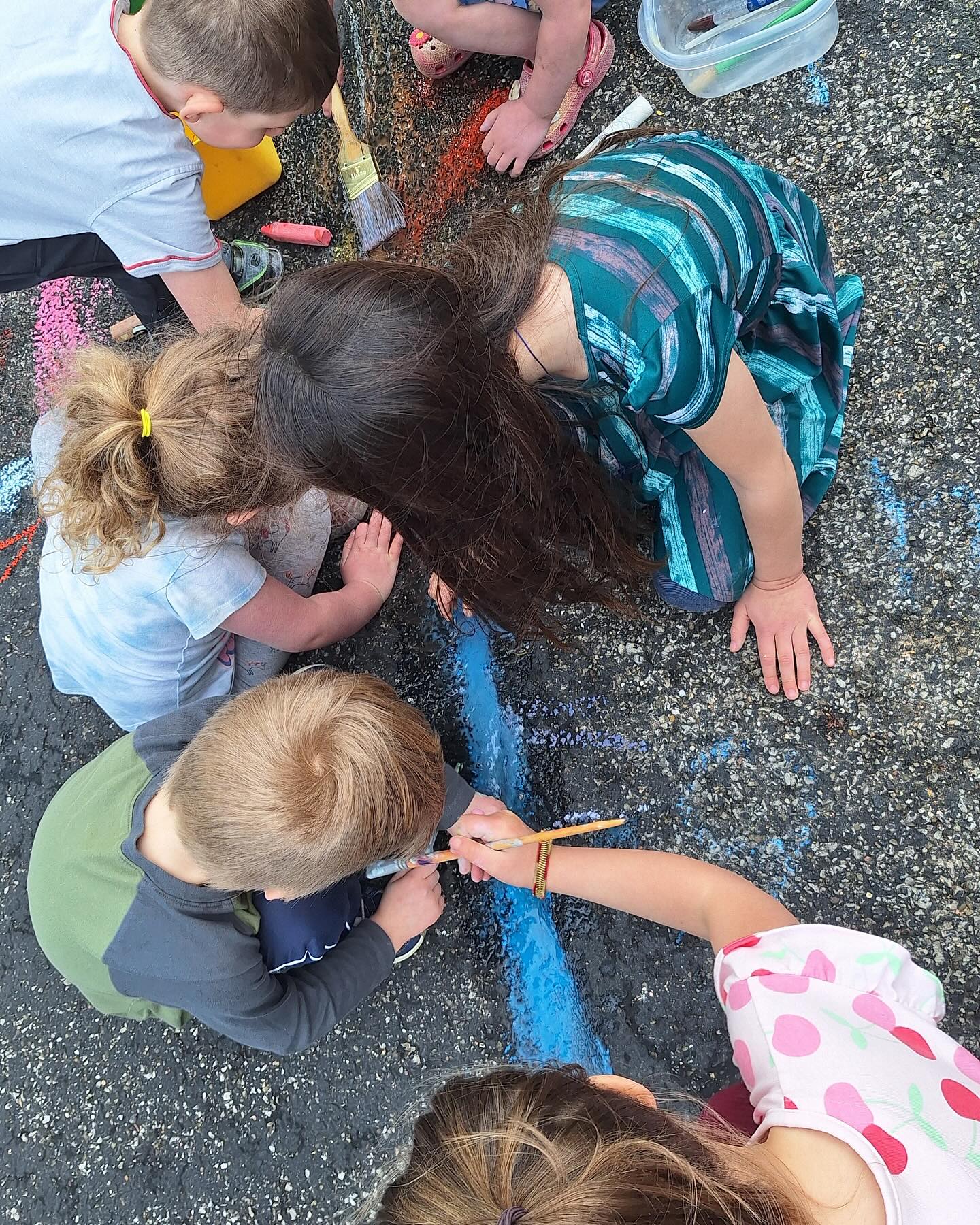 Looking for a few more 4-5 year olds to join our PreK class in September…they'll discover activities like sidewalk chalk and water; engaging discussions about the shape of water and its movement, plus exploring color mixing with the force of water.