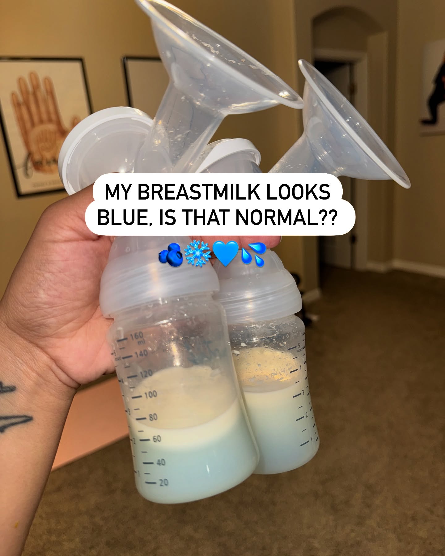 Got blue milk? 💙🫐🍼 Don’t worry mama — your milk hasn’t turned into a science experiment 😅
💡 Breast milk can totally change color based on what you eat, how hydrated you are, or even your body’s amazing ability to adjust for your baby’s needs. Blue-tinted milk is usually just foremilk — the thinner, more hydrating milk that comes at the beginning of a feeding.
Totally normal. Totally safe. Totally magical ✨
#breastfeedingfacts #GotMilk #bluemilk #normalizebreastfeeding #LactationSupport