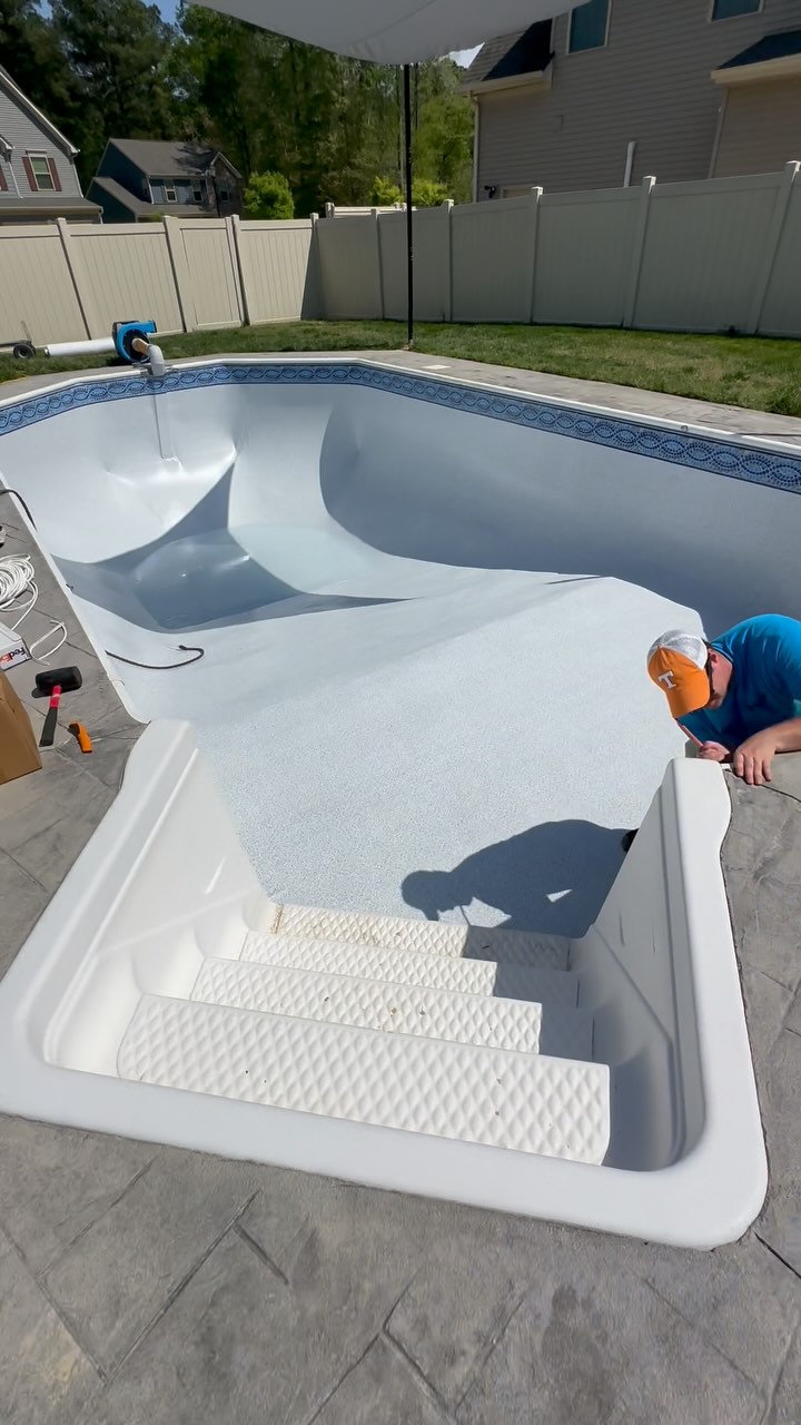 A new liner can take your pool from looking old and dated to brand new for 2025💦🏖️ Are you ready to make splash?
___________________________________
Liner is from @merlinindinc and the pattern is Sanibel Tile/Lake Como
#pool #poolguy #virginiabeach #poolrenovation #poolliner #summer2025