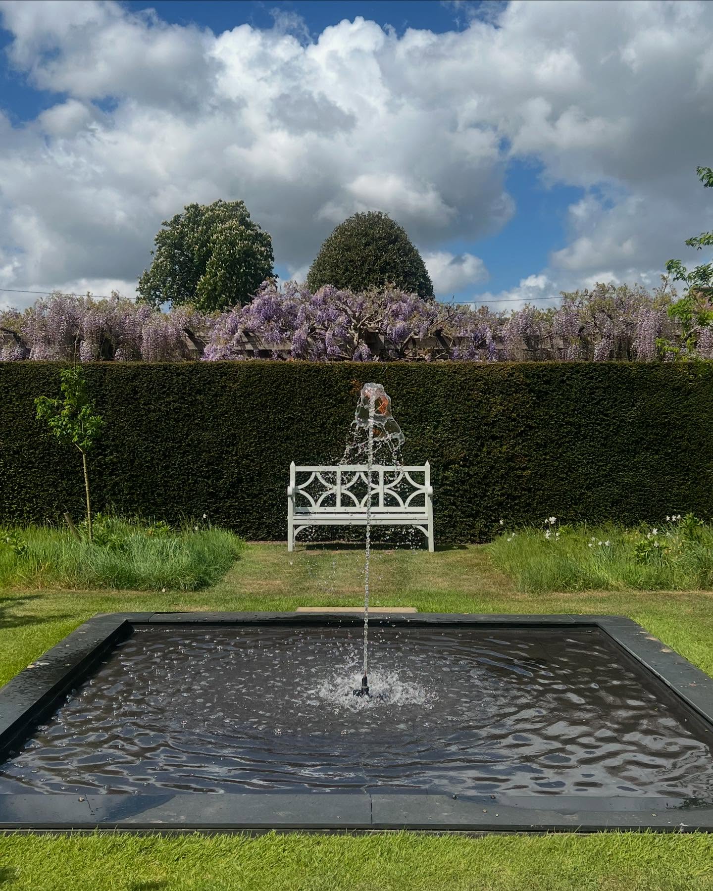 Jeppe Hein’s Waterflame in the walled garden