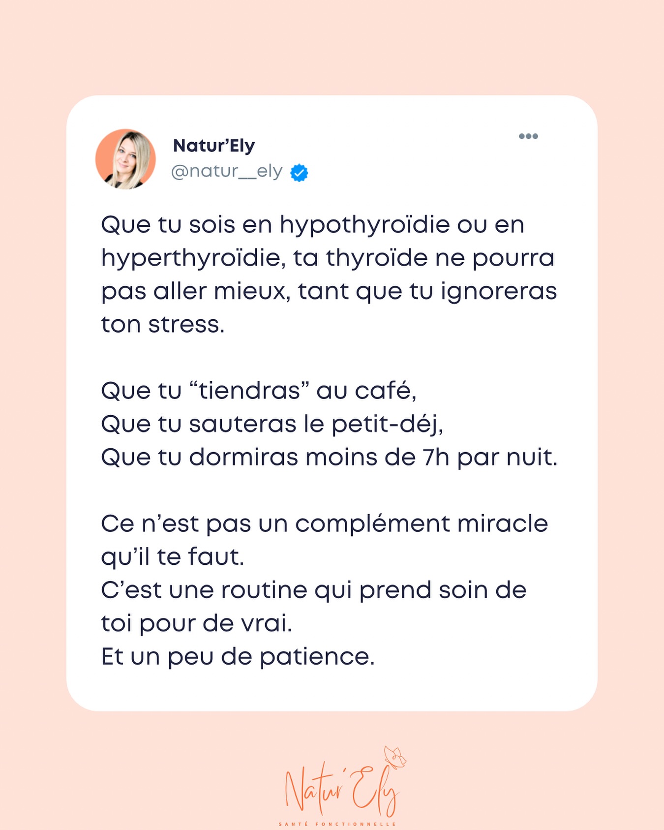 Tu veux que ta thyroïde aille mieux ?
Commence par arrêter de l’épuiser.
Café à jeun, petit-déj sauté, 6h de sommeil…
Même le meilleur complément ne pourra rien contre ça.
Dis-moi en commentaire :
C’est quoi pour too, l’habitude que tu sais devoir changer… mais que tu repousses toujours ?
(Je ne juge pas, promis.)