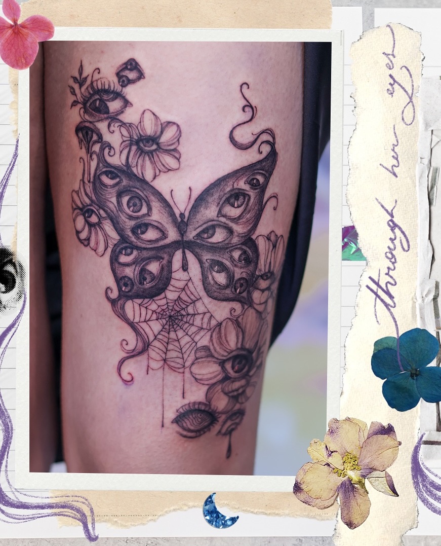 What’s your favourite 1, 2 or 3? 👁️ 👄 👁️
Welcome back to my scrapbook!
Okay, I’m OBSESSED with eyes
And as I tattoo dreams, I love mixing the delicate beauty of butterflies with the mystery of the eyes, it’s like talking without words.
I’ve been creating these in so many styles , from realistic to bold old school, black & grey or full color. My traditional paintings in acrylics, oils and watercolours can also become tattoos!
No tattoo is the same, because no dream is the same!
Bookings are open! Just DM me to tattoo your dreams✨