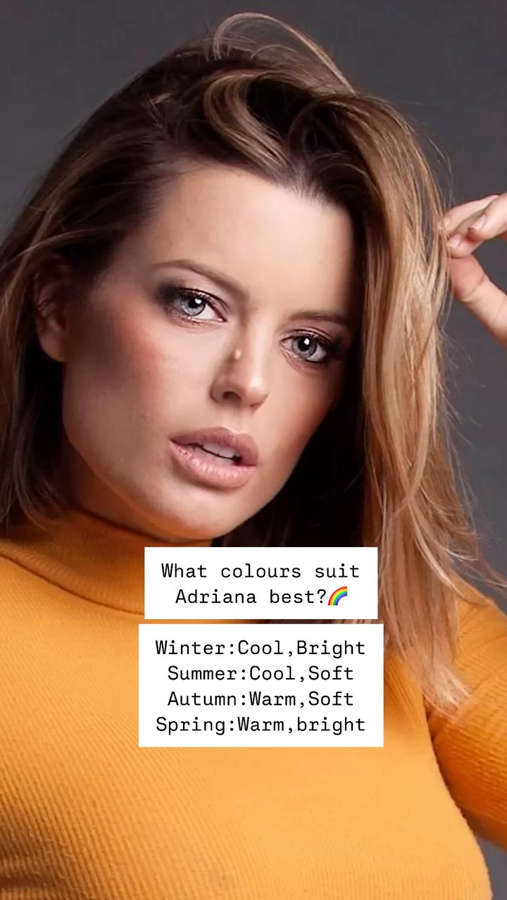 Adriana Torrebejano looks good in different shades however she shines in cool, soft and light shades. My guess analysing her digitally is a SUMMER. You can see that cool, soft and light shades make glow! Bright, warm and dark shades overpower her, her beauty hide in them. Did u guess it? #colouranalysis #colouranalyst #colorimetria #bestcolours #adrianatorrebejano