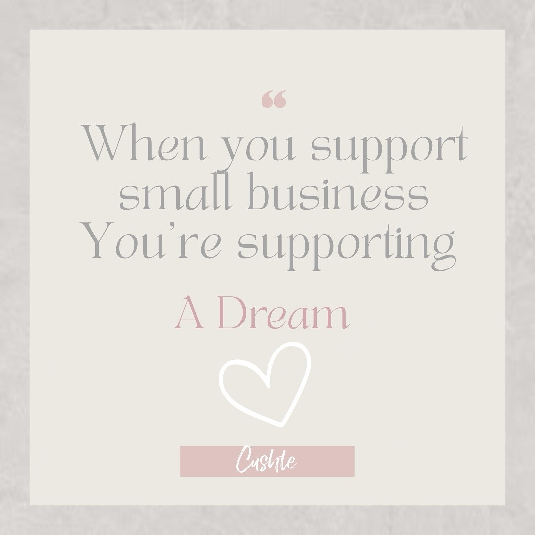 Every time you shop small, you’re not just buying a product/ service— you’re helping someone’s dream grow.
This is just a thank you for supporting Cushte and the heart behind it.
Your support truly means the world and you’re making our dream a reality 💕
#SupportSmallBusiness #ShopSmall #SupportLocal #Cushte #DreamBig #SmallBizLove #Madewithlove