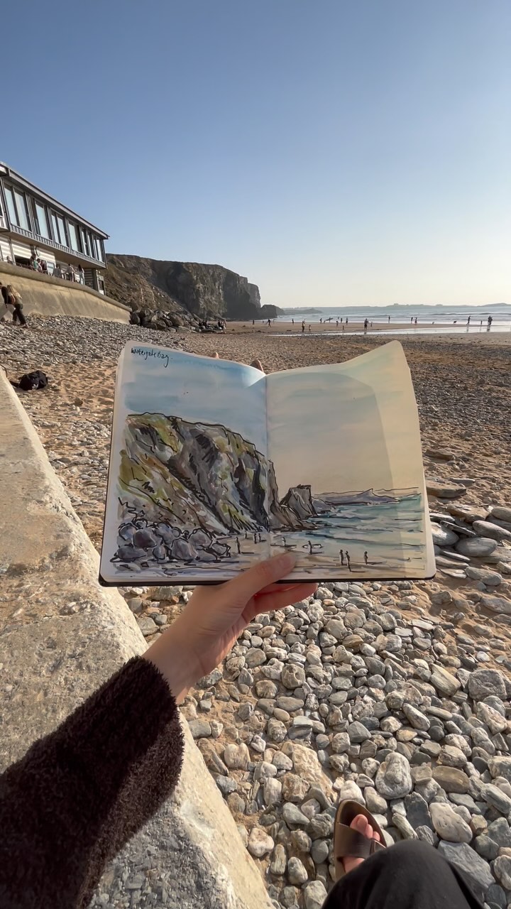Sketching at Watergate Bay the other week 🌊
#art #artist #artwork #drawing #sketch #sketching #draw #sketchbook #sketchbookdrawing #sketchbookart #sketchbookpage #sketchbookartist #watergatebay #cornwall #foryou #fyp