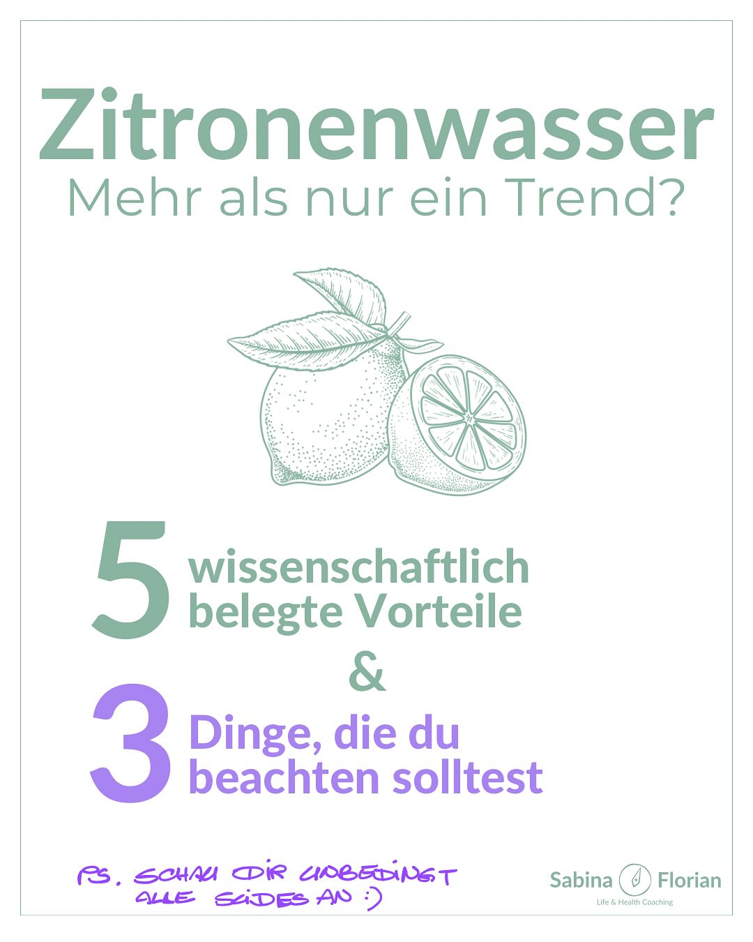 Zitronenwasser – mehr als nur ein Trend?
5 wissenschaftlich belegte Vorteile & 3 Dinge, die du wirklich wissen solltest.
➡️ Speichere diesen Beitrag, wenn du deine Morgenroutine ganzheitlich angehen möchtest und folge mir für mehr auf @sabina.florian.coaching
Du startest mit einem Glas Zitronenwasser in den Tag? Oder hast es bisher eher belächelt?
Dann lies weiter, denn was wie ein Hype klingt, ist aus ganzheitlicher Sicht ein echter Gesundheitsmoment. Nicht nur wegen des Vitamin C. Nicht nur wegen Detox. Sondern weil es ein bewusster Schritt in deine Selbstverbindung ist.
Ein kleines Ritual, das für dich steht: „Ich kümmere mich um mich.“
Eine halbe Zitrone, lauwarmes Wasser und dein Körper sagt: Danke.
Es sind oft die unscheinbaren Gewohnheiten, die langfristig eine große Wirkung entfalten. Nicht, weil sie spektakulär sind, sondern weil sie dranbleiben.
💛 Und der wichtigste Impuls dabei?
DU bist der Experte deines Lebens.
Für manche ist Zitronenwasser ein echter Gamechanger. Für andere passt etwas anderes besser.
Es geht nicht um „richtig“ oder „falsch“, sondern um die Frage:
➡️ Was unterstützt dich, sanft und kraftvoll in den Tag zu starten?
➡️ Was nährt dich – körperlich, mental, emotional?
Ganzheitliche Gesundheit beginnt nicht im Außen. Sondern bei dir. Jeden Morgen neu. In kleinen Schritten.
Deine Sabina
#zitronenwasser #morgenroutine #vitaminC #radikalfänger #antioxidantien #basenbalance #leberentgiftung #präventivegesundheit