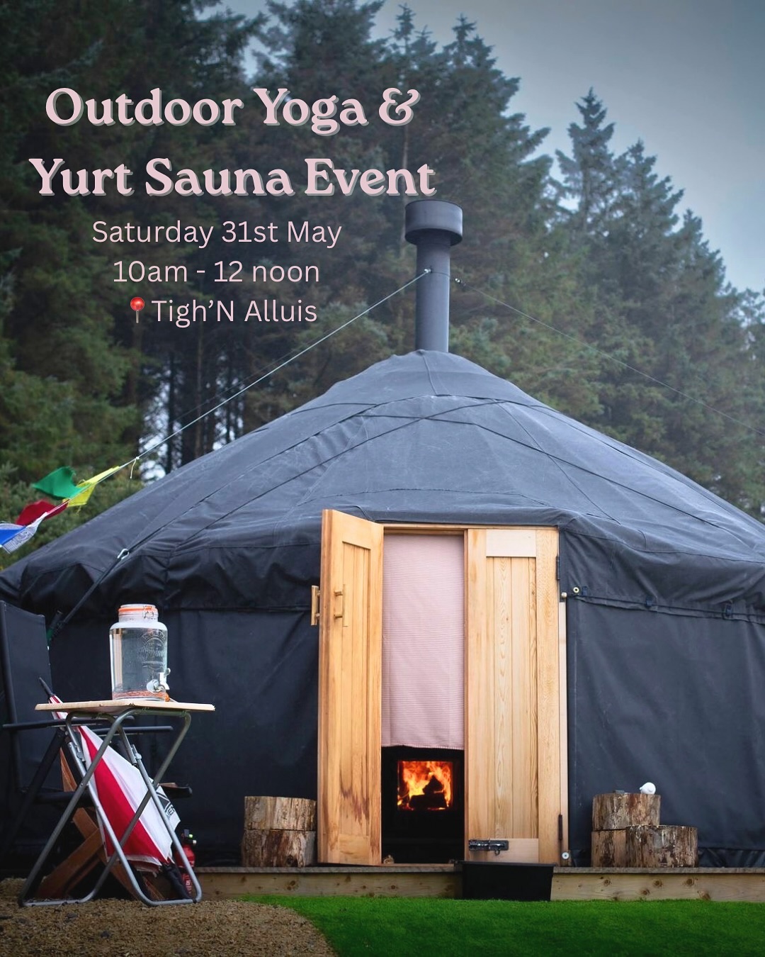 ⭐️Early Summer: Outdoor Yoga & Yurt Sauna Event⭐️
Join us at TIGH’N ALLUIS - Irish Sweat House on the 31st May at 10am to 12pm for a morning of wellness: a yoga practice in the open air under the stretch tent, followed by a session in the large yurt sauna and cold plunge in either the barrels or the fresh water lake.
The yoga session will be themed for early summer and according to Ayurveda this is when we are transitioning into early pitta season - the fire element is rising, with longer days, more sun, and stronger outward energy. The aim is to balance the increasing fire before it burns out.
In the yoga session we will focus on steady flowing movements with lots breath awareness to generate a little warmth, combined with gentle strength-based postures to ground into lunar energy to keep us in balance.
Afterwards, the heat and darkness of the yurt sauna will allow us to deeply release and relax followed by short exposures to the cold, which help to reboot the nervous system helping you to feel lighter and clearer.
After the session, you can stick around for some tea and snacks while enjoying the view.
What to bring:
Please bring your own yoga mat to the event
Swimsuit/ shorts for the sauna and plunge
Two towels: one the sit on in the sauna, one to dry yourself
Bring flip flops as the ground can be slippy up there
#yogadublin #yogawicklow #yogaworkshopdublin #wellnessevents #sauna #coldplunge #contrasttherapy #thingstodoindublin #thingstodoinwicklow #summeryoga #outdooryoga