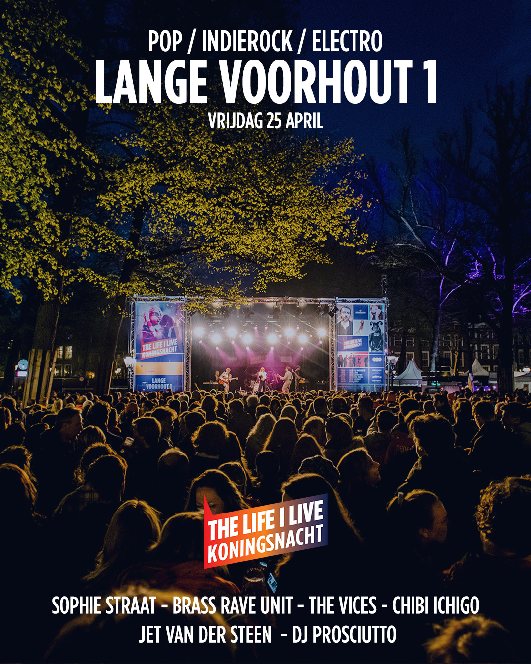 De mainstage! Tijdens Koningsnacht is dit het toneel voor Brass Rave Unit, Sophie Straat, The Vices, Chibi Ichigo en Jet van der Steen. Onze DJ Prosciutto draait alles aan elkaar en neemt maar liefst 20 USB sticks mee! Waar zien we jou links voor?
📍Lange Voorhout 1
🫰Gratis
🎶Vanaf 18:00
#LifeILiveFestival #DenHaag #Koningsnacht2025 #TLIL #TLIL25