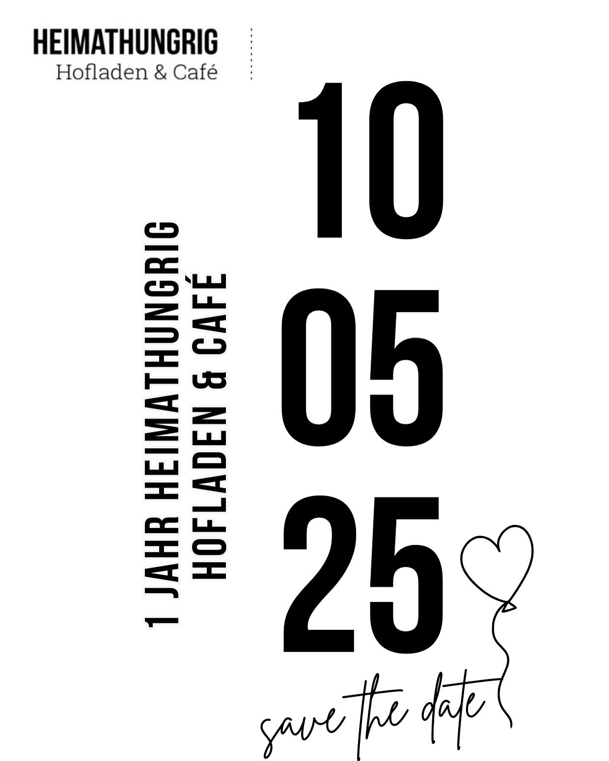 🥳🥳Wir feiern 1 Jahr HEIMATHUNGRIG Hofladen & Café 🎉🎉
Ein großes Dankeschön an all unsere lieben Gäste, Freunde und Unterstützer – ohne euch wäre dieses besondere Jahr nicht möglich gewesen! 🧡
Um dieses schöne Ereignis gebührend zu feiern, laden wir euch herzlich zu unserem Jubiläumswochenende ein!
Kommt vorbei, genießt leckere Waffeln mit Erdbeeren & Sahne, Bratwurst im Brötchen und Live Musik in entspannter Atmosphäre. 🧇🍓🎶
📅 Datum: 08./09./10.05.2025
🕒 Uhrzeit: 09:00 - 19:00 Uhr
📍 Ort: Schloßhof 5,
Großlangheim
Lasst uns gemeinsam anstoßen und dieses besondere Jubiläum feiern! Wir freuen uns auf euch! 🥳🎈
#jubiläumsfest #hofladen #café #feier #danke #gemeinsamstark #jahresfeier #dankbar #freude