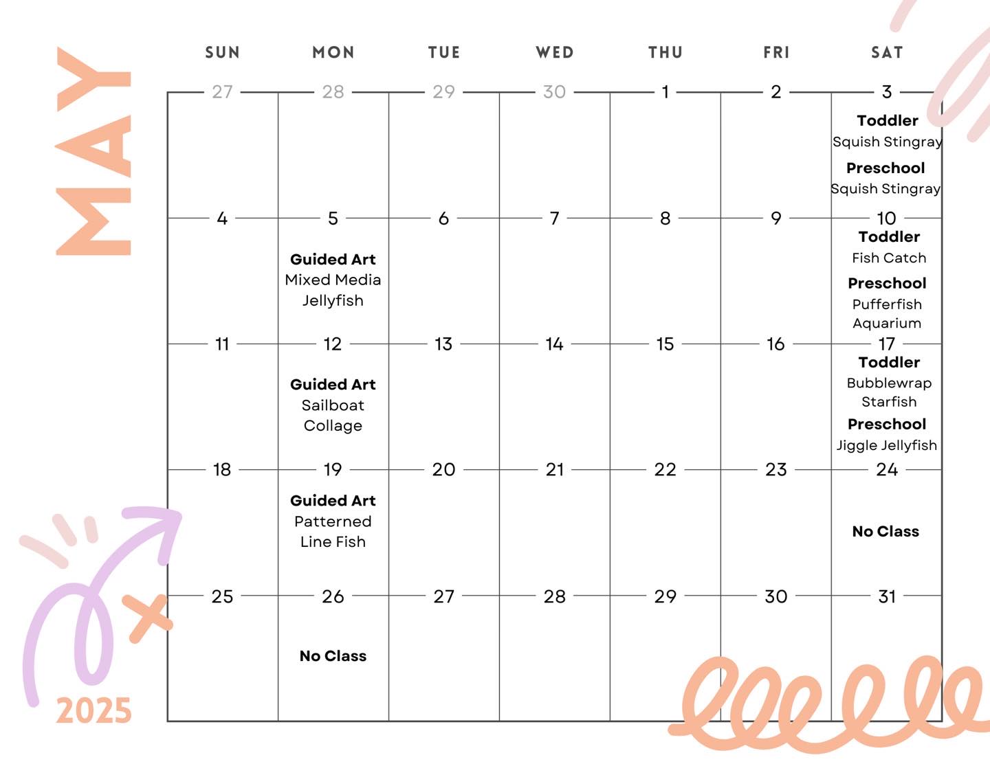 Next month’s ocean-themed classes are now available for sign up on the website. Come play messy! https://www.weplaymessy.com/classes