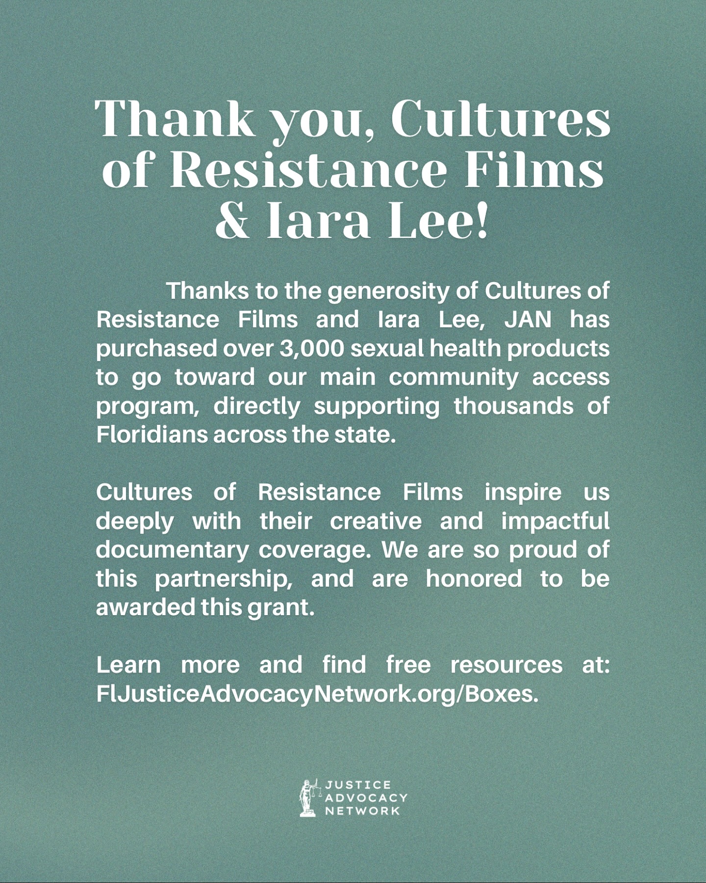 đ¤ Thanks to Cultures of Resistance Films and Iara Lee, weâve expanded our community access program with over 3,000 additional sexual health products, reaching thousands across Florida!
Support their work:
@culturesofresistance @iaralee.explores.brazil
đ Learn more and find free resources: FLJusticeAdvocacyNetwork.org/Boxes