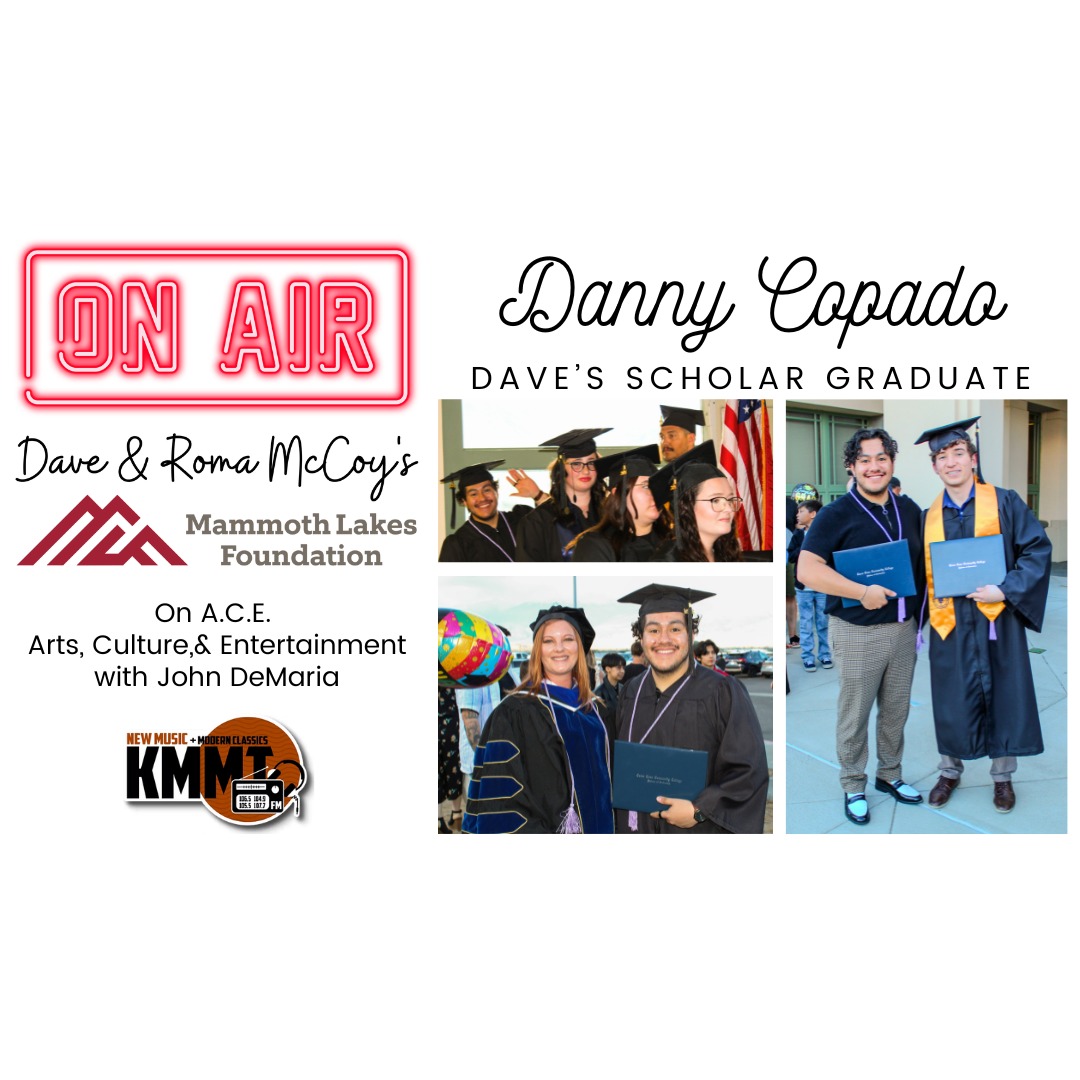This past Friday on A.C.E. (Arts, Culture & Entertainment) on KMMT-FM @mammothfmradio, Mammoth Lakes Foundation staff chatted with John DeMaria and Dave's Scholar Graduate Danny Copado!🎙️📻 Danny shared his journey in making higher education work for his personal and career goals to take him from Cerro Coso Community College @cerrocosocommunitycollege Mammoth campus to Cal State Northridge @csun_edu this fall! Missed us live on the air? Take a listen to the full interview on our Facebook page or at https://vimeo.com/1076138647!👂🎧