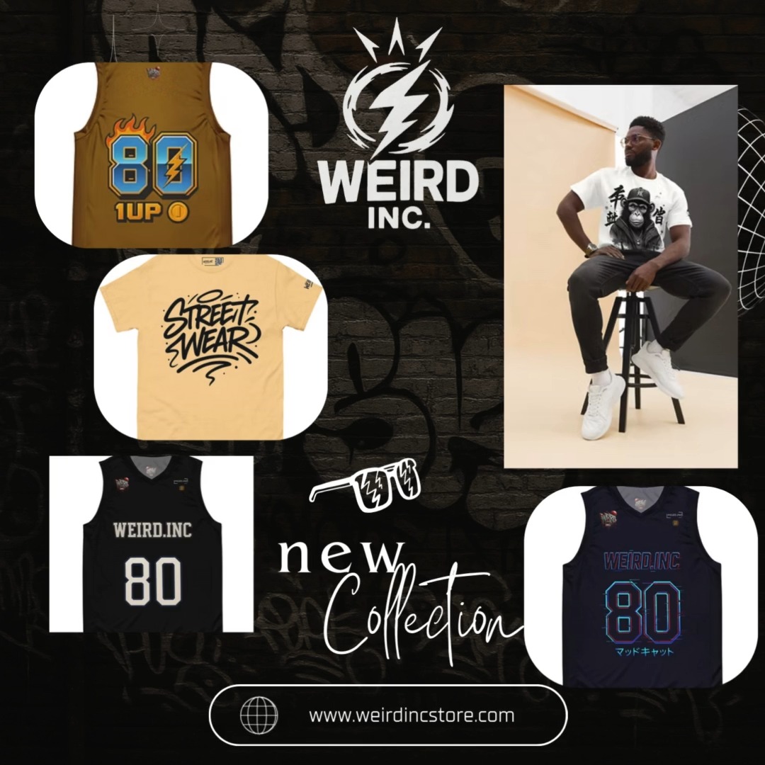 🏀👕 WEIRD.inc just dropped HEAT 👕🏀
From the streets to the court to your weird little heart —
🔥 Unisex, bold, and built to stand out 🔥
👕 Street? Wear. Tee – Yellow Haze
🟡 mAdcAt exclusive. Not mass-produced.
📢 Wear the question. Be the answer.
🐵 Monkey Business Tee
Playful? Chaotic? Questionable decisions?
Yeah, we made a shirt about it.
🏀 WEIRDinc BASKETBALL Collection
Unisex jerseys and tees for off-court MVPs.
Designed to flex, not blend in.
No team? No problem. You’re on Team Weird now.