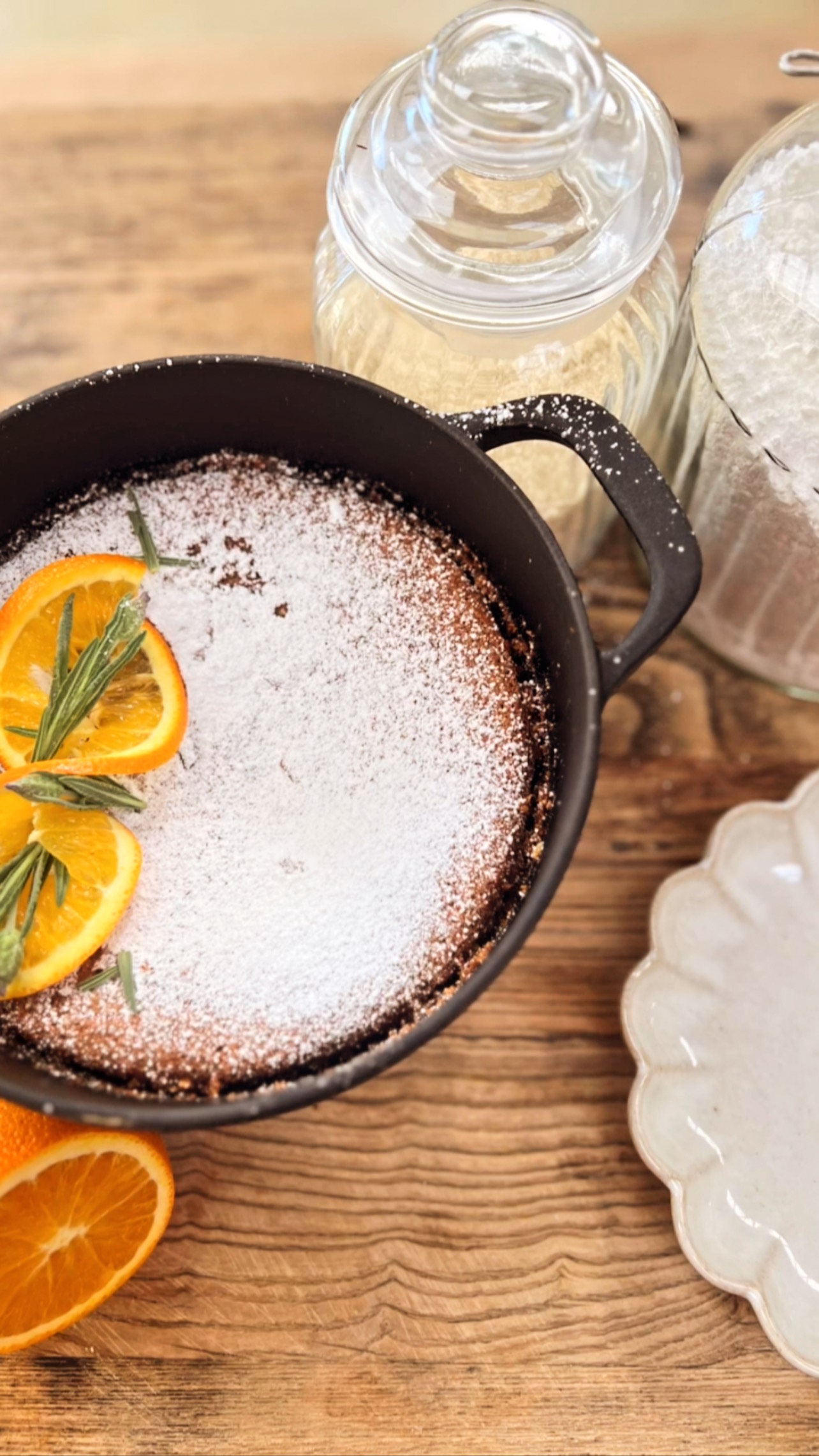 Easter cake alternative- Navel orange and almond cake- the best seasonally imported oranges, ground almonds, sugar & fresh organic eggs. (A little olive oil for the pan and a little icing sugar and lavender for the top- you can add flaked almonds to the top too- before baking- but with a wood fired oven I knew it make take a bit longer to cook and didn’t the almonds to over brown ).
An old, traditional, common, Spanish recipe that happens to be gluten and dairy free…easy to make and so good to eat.…No other ingredients, no hidden preservatives or stabilsers or anything that requires it to live on a shelf or to be cheaper to produce.
All our food workshops are recipes that are special enough to serve to guests but surprisingly simple to make. Summer workshops courses & events are now open for bookings. Everyone is welcome!