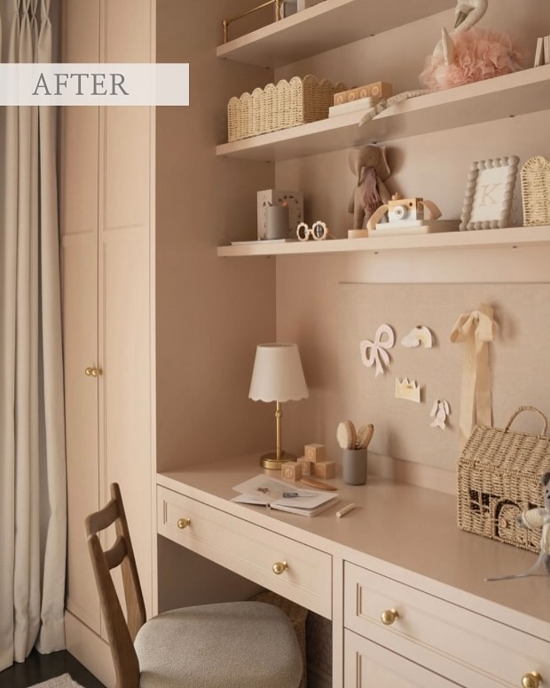 Before → After: A royal transformation fit for a little princess!
We swapped out the darker furniture for custom built-ins, soft neutrals, and sweet details that inspire creativity and calm. From nursery vibes to a dreamy desk nook—this space now truly sparkles with charm and function. It’s the perfect space for a young girl to grow, dream, and thrive in.
Project: Fit for a Princess
Design by us!
Captured by @anthologymarketing
Styled by @withmichele
#BeforeAndAfter #KidsRoomMakeover #InteriorDesign #NeutralPalette #FitForAPrincess #TimelessDesign #kincardine #portelgin #kincardineinteriordesigner #portelgininteriordesigner #InteriorDesign #HomeDesign #InteriorDesignStudio #LCandCo #Kincardine #HomeInspo #HomeInspiration #HouseEnvy #MyDomaine #HowYouHome #FindItStyleIt #HomeDecor #HomeAccents #SMMakeLifeBeautiful #BeckiOwensFeature #SODomino #IDCOatHome #HouseAndHome #HowIHaven #AmbularInteriorsAintGotNothingOnMe