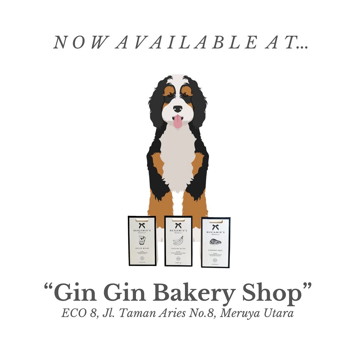 Hello furriends!🐾
We are so excited to announce that our treats are now available for purchase at Gin Gin Bakery Shop✨
Immerse yourself in some cozy meal with a touch of Benjamin’s Bakehouse goodies for your pups!🐶
#benjaminsbakehouse #benjaminsbakehouselaunch