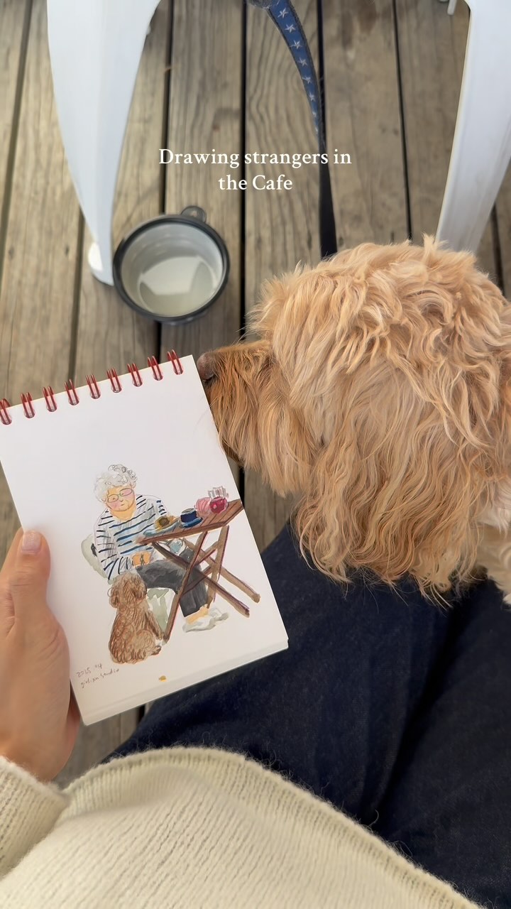 Drawing strangers in the Cafe ☕️ #illustration #drawing #girlxustudio #插画 #livedrawing