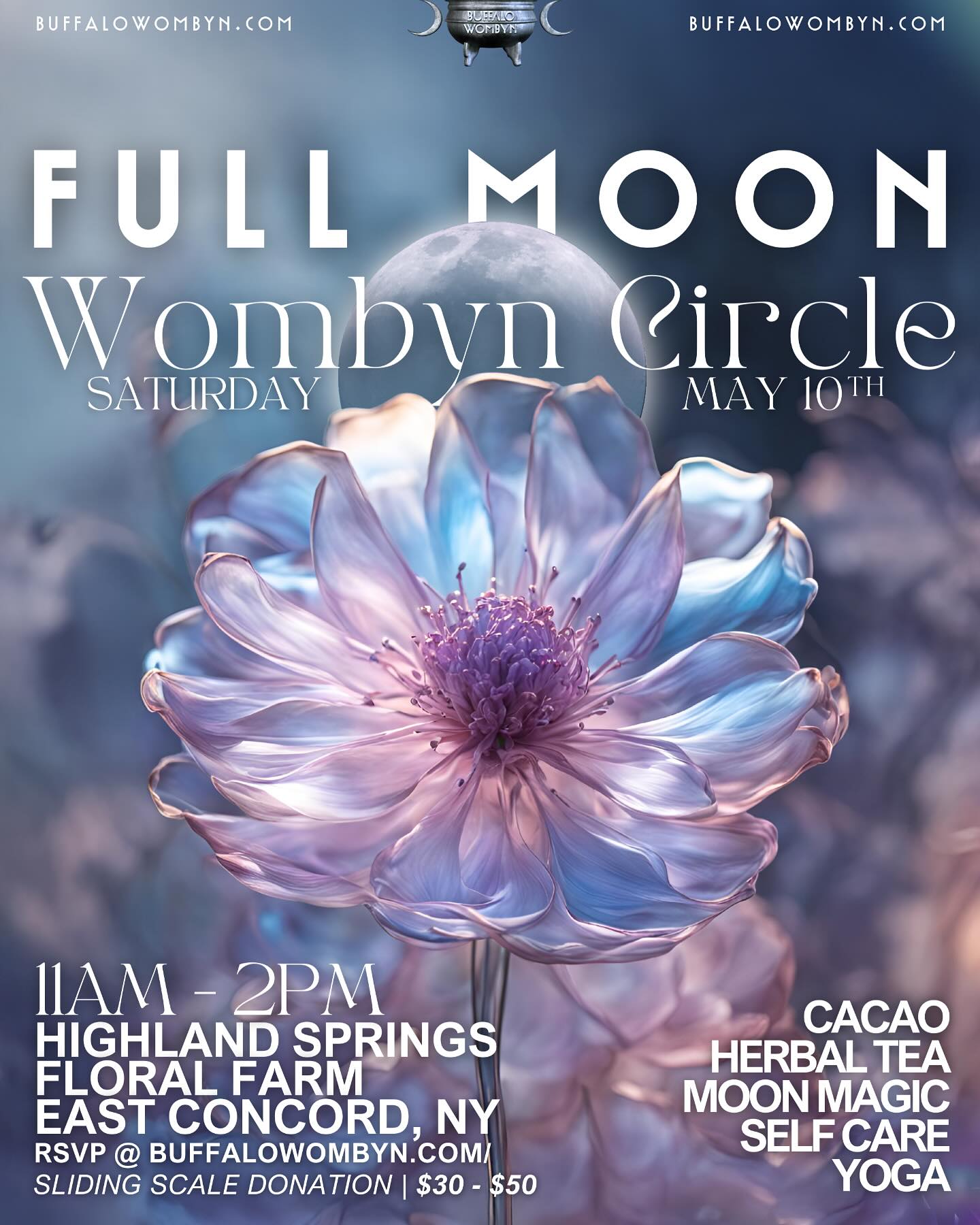 FLOWER FULL MOON IN SCORPIO
Dive deep into the mysterious & watery realm of Scorpio with us at our next wombyns circle Saturday May 10th from 11-2pm
A sacred space to celebrate the full moon & Mother’s Day with ceremony & community 🌸🌺
-Cacao
-Yoga & Reiki
-Astrology
-Flower Magic & Medicine
RSVP DIRECT LINK AVAILABLE IN OUR BIO!
🌷🌷🌷