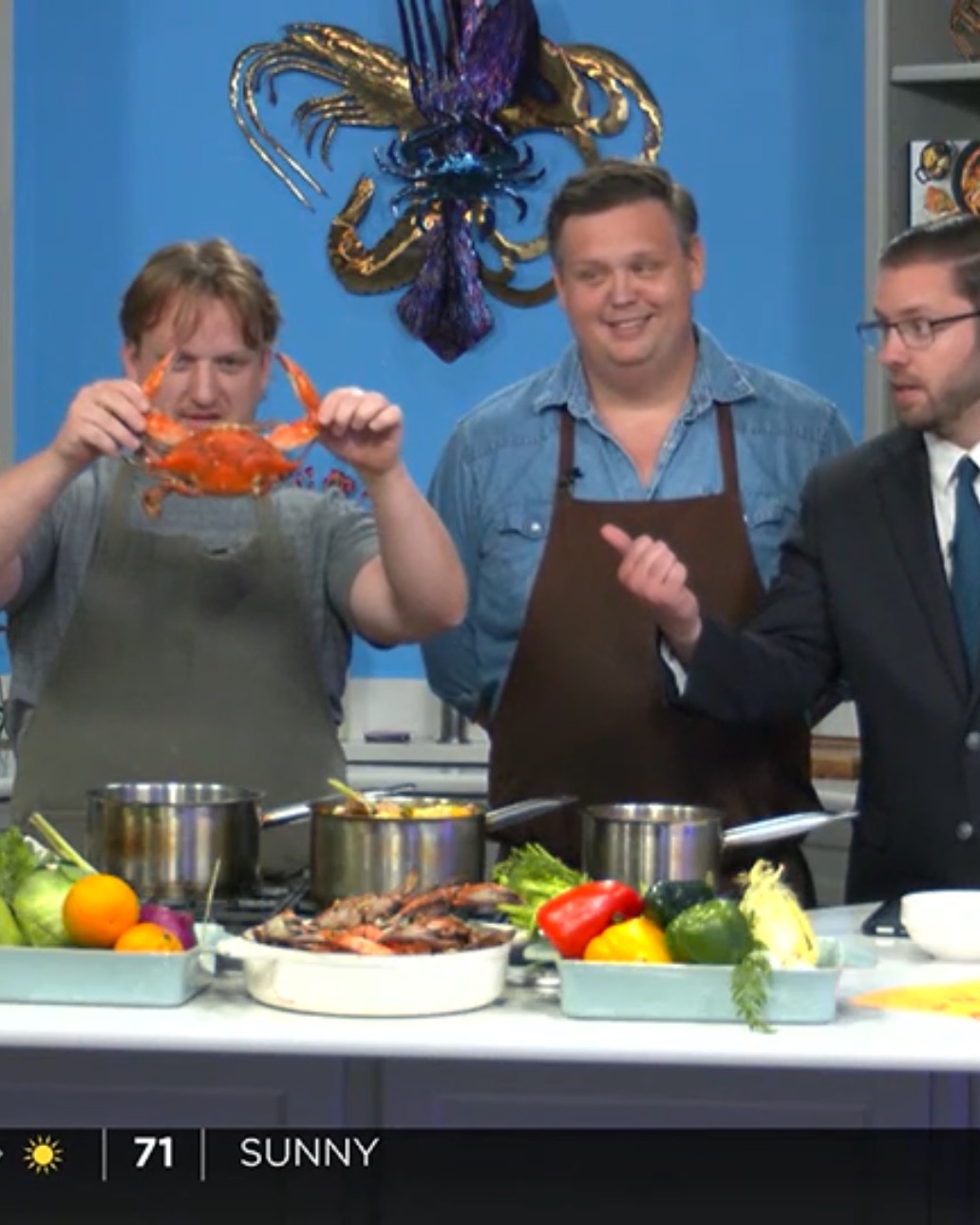 We were on the news yesterday making Corn & Crab Bisque w/ Tom Yum, Coconut + Lime. Come get some today. Open till 9pm. Swipe for recipe! @fox8nola