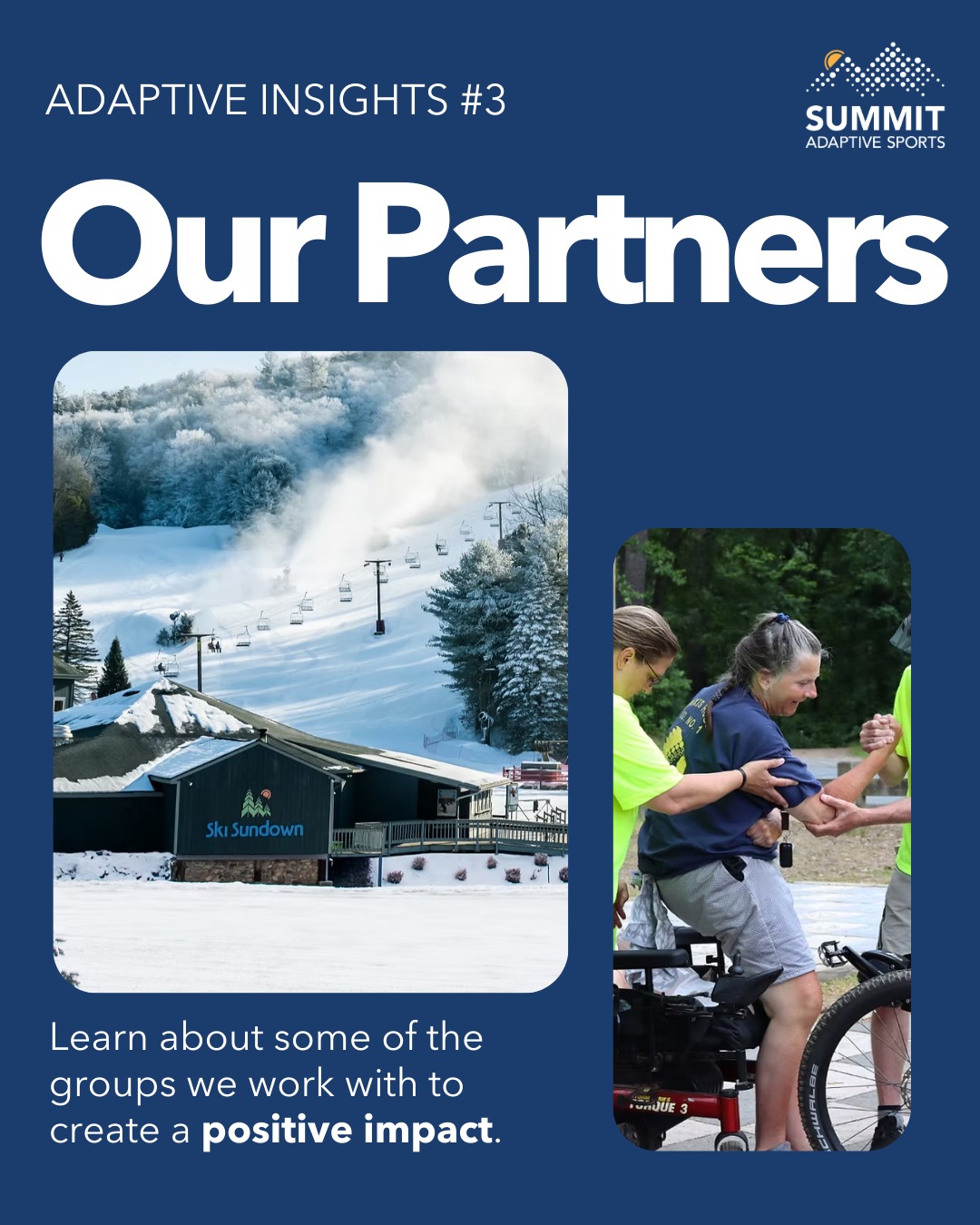 🧐Who are our partners and how do we work together? Read more on our website linked in our bio!
🧡🩵Adaptive Insights is an educational series by Summit Adaptive Sports. Follow along to learn about our programs and our cause!
🧡🩵#AdaptiveInsights #InclusiveEducation #AccessibilityMatters #BreakingBarriers #AdaptiveSkills #BuildingCommunity #AbilityNotDisability #StrengthInMotion #EveryAbilityCounts