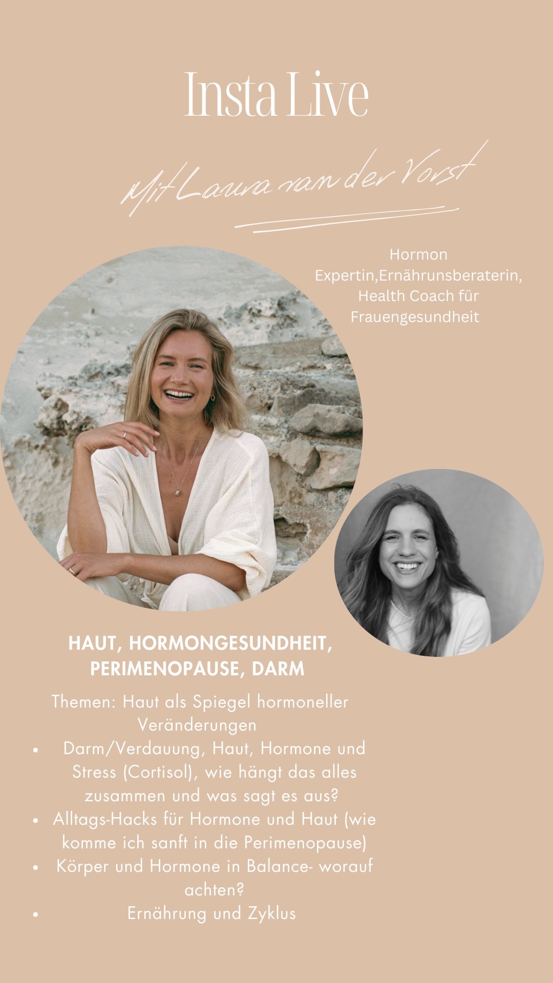 ✨Instagram Live mit @lauravandevorst zum Thema Hormongesundheit, Haut und Perimenopause, Darm und Verdauung / Ernährung.✨
Laura unterstützt als Hormon Health Coach und Ernährungsberaterin Frauen ganzheitlich zu allen Themen von hormonellen Ungleichgewicht, Frauengesundheit, Stoffwechsel und vieles mehr.
Unsere Themen in diesem Live unter anderem:
-Perimenopause: worauf achten, wann beginnen Veränderungen und wie kann man unterstützen
- Rosacea und hormonelle Akne in den 40er: mögliche Ursachen, Entzündungen, Entgiftung (Leber und Haut)
- Tipps für den Alltag: wie kann ich gesund mit kleinen Dingen meine Hormone ganzheitlich unterstützen: Ernährung, Bewegung, Lebensstil
- Stress und Auswirkungen auf die Hormone und wie man eine Balance finden kann
- pcos und Zyklus
Ich hoffe ihr konntet einiges an Tipps mitnehmen- vielen Dank Laura für all dein Wissen und deine ganzen Tipps, das ist super wertvoll und so schön, dass du da warst. Weitere Infos zu 1:1 Coachings oder auch Produkten könnt ihr auf Lauras Seite finden ♥️
Ich finde das Thema ganzheitliche Schönheit einfach immer wieder spannend und so wichtig, alles mit einzubeziehen wenn es um Gesundheit geht 🙏🏻
#beautyinsideout #hormongesundheit #darmgesundheit #perimenopause #hormonbalance #frauengesundheit #hautgesundheit