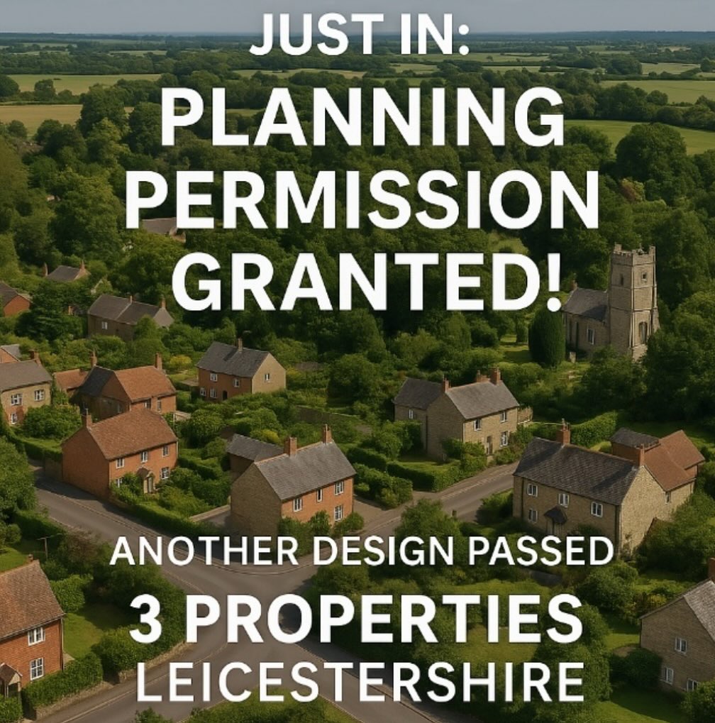 🏗️✨ Another Milestone Reached! ✨🏗️
PLANNING PERMISSION GRANTED for three unique residential developments across Leicestershire – and we’re just getting started.
This is more than just another approval. It’s a testament to great design, solid strategy, and a deep understanding of what councils, and communities, are looking for!
Whether you’re a landowner, developer, or self-builder, here’s the real takeaway:
✅ Well-considered design matters
✅ Planning success isn’t luck, it’s expertise
✅ Now is the time to act on your site potential
📍 Got land? Thinking of building? Don’t sit on it.
Let’s turn potential into planning – and planning into progress. DM us or get in touch today.
#PlanningPermission #UKConstruction #PropertyDevelopment #LeicestershireProperty #LandOpportunities #SelfBuildUK #ArchitectsOfInspiration #PlanningStrategy #PropertyInvestors #NewBuildHomes #ConstructionUK