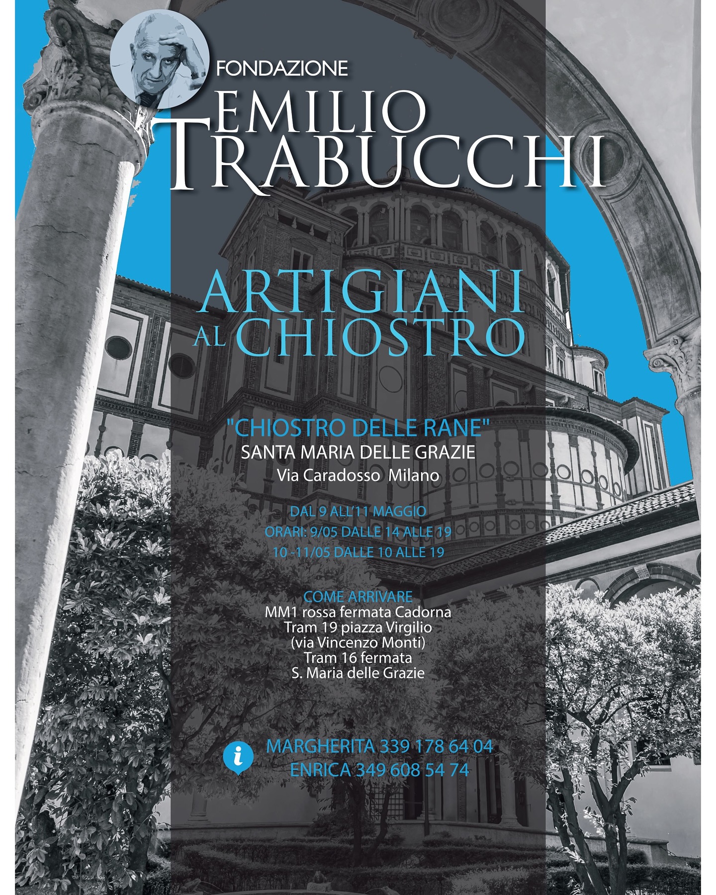 Carissime
Nell'incanto del Chiostro delle Rane, all'interno del complesso della chiesa di Santa Maria delle Grazie a Milano, torna il mercatino della Fondazione Trabucchi. Tre giorni di tradizioni e bellezza!
Per presentarvi i miei nuovissimi Maxifoulard, frutto di creatività e ricerca fotografica, stampata su seta e modal
Vi aspetto al Chiostro delle Rane
“Artigiani al Chiostro”
@fondazione_trabucchi
📍da Venerdì 9 a Domenica 11 Maggio 2025
📍Chiostro delle Rane - Santa Maria delle Grazie - Via Caradosso - Milano
⏰orari:
Venerdì 9 Maggio h 14.00/19.00
Sabato e Domenica 10 e 11 Maggio
h 10.00/19.00
.
.
.
#maxifoulard #scarf #accessories #madeincomo #madeinitaly #santamariadellegrazie
#ArtigianiAlChiostro #FondazioneTrabucchi
#santamariadellegrazie #milano #mercatino #volontariato