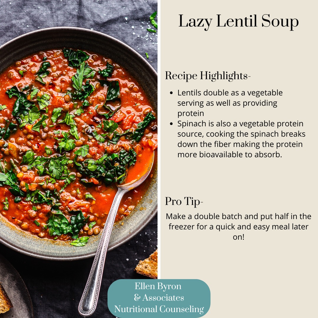 Recipe of the week!
Lentils are a great way to add fiber, nutrients, and protein to your meals. They're easy to make and do a great job of absorbing the flavors you pair them with for a really delicious dish.
Fiber and protein are important players in satiety to help keep you satisfied whether your goal is weight loss, muscle building, or just maintaining!
-
#recipeoftheweek #plantbasedrecipe #plantbasedprotein #themenopausediet
