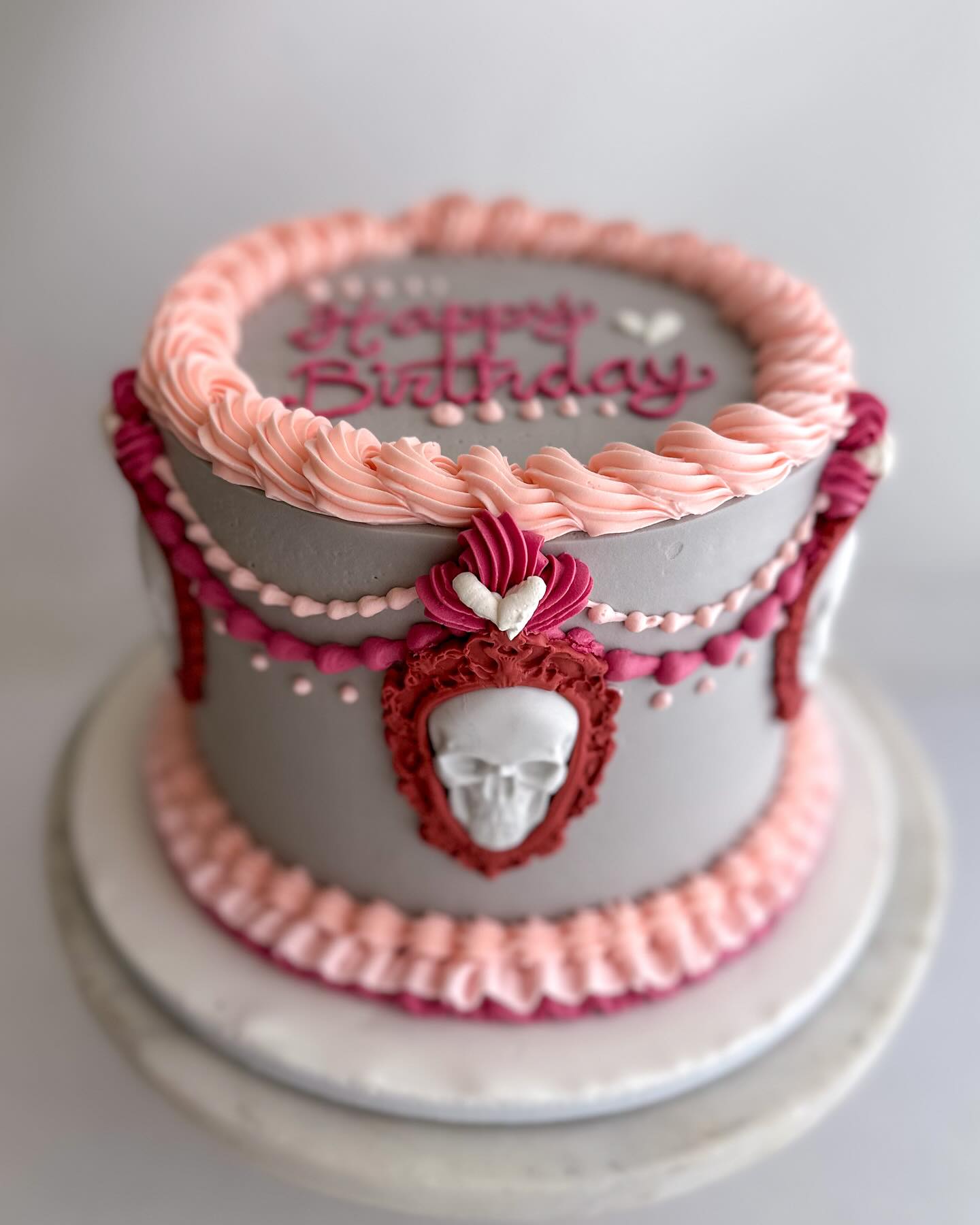 💀💀 #birthdaycake #skullcake #vintagecake #customcake