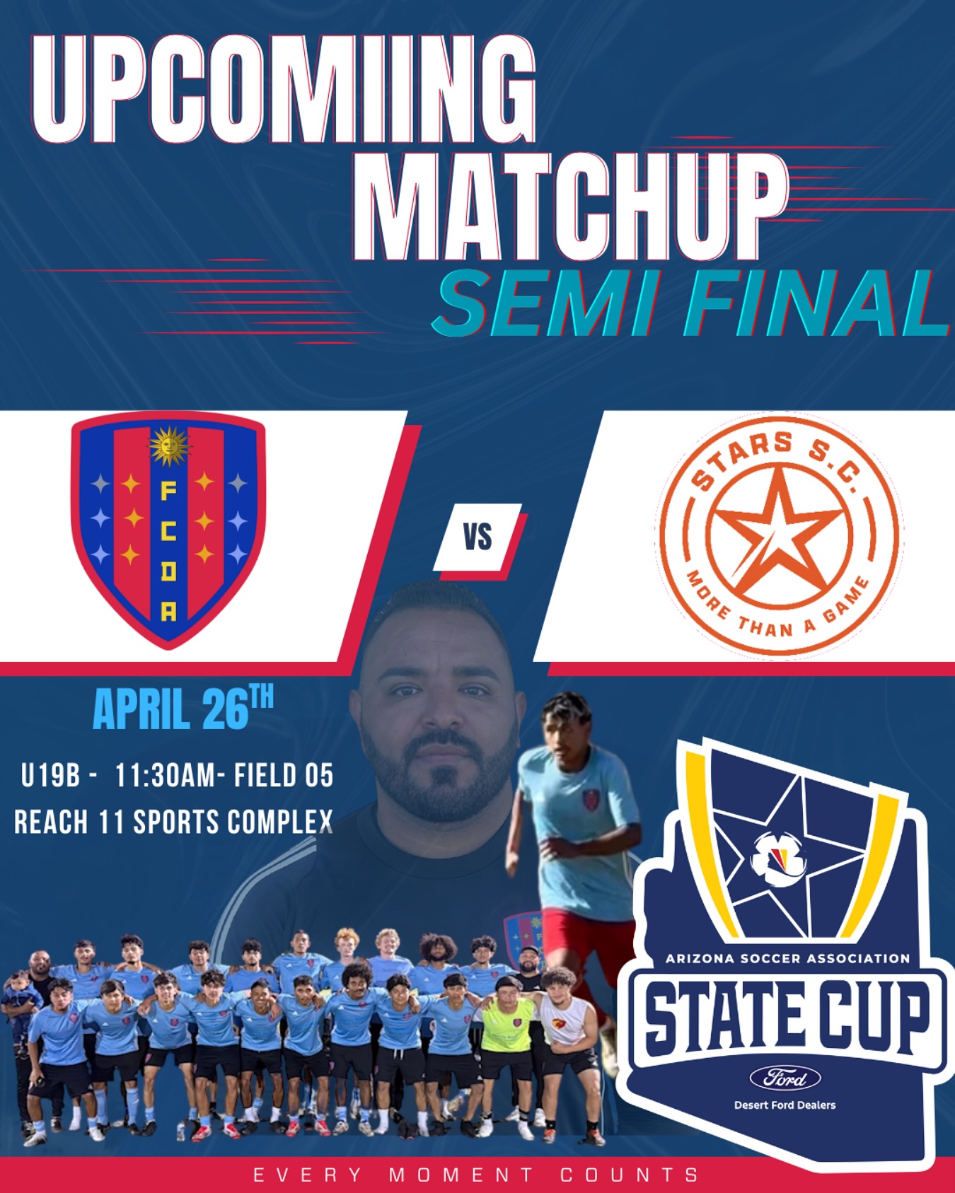 Futbol Club Deportivo AZ. u19 boys reach the semis for the second year in a row under coach Miguel Garfio. Come out and support as the u19 boys are in search of the Arizona state cup.
🫡🔴🔵
#statecup2025⚽️ #azsoccer #usysnationalleague #adidas