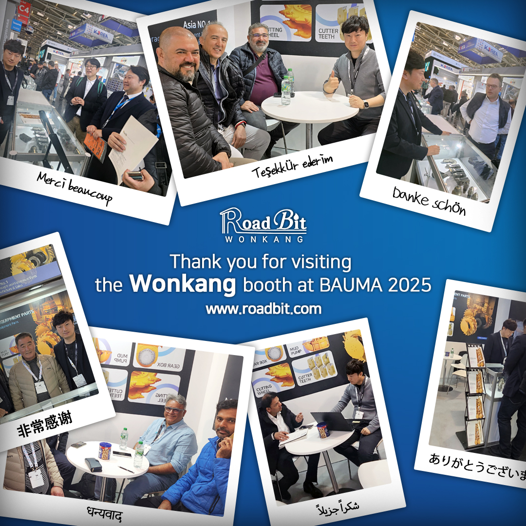 Thank you for visiting the Wonkang booth at BAUMA 2025.
www.roadbit.com
#Diaphragmwall #Slurrywall #trenchcutter #BC30 #BC32 #BC35 #BC40 #cutterteeth #gearbox #mudpump #korea #wonkang #roadbit #cuttingwheel #BCF10 #BCF9 #spareparts #Mechanicalseals #Damper #Gearing #Complete #Assembly #roadheader #pick #tunneling #1500mm #bauma