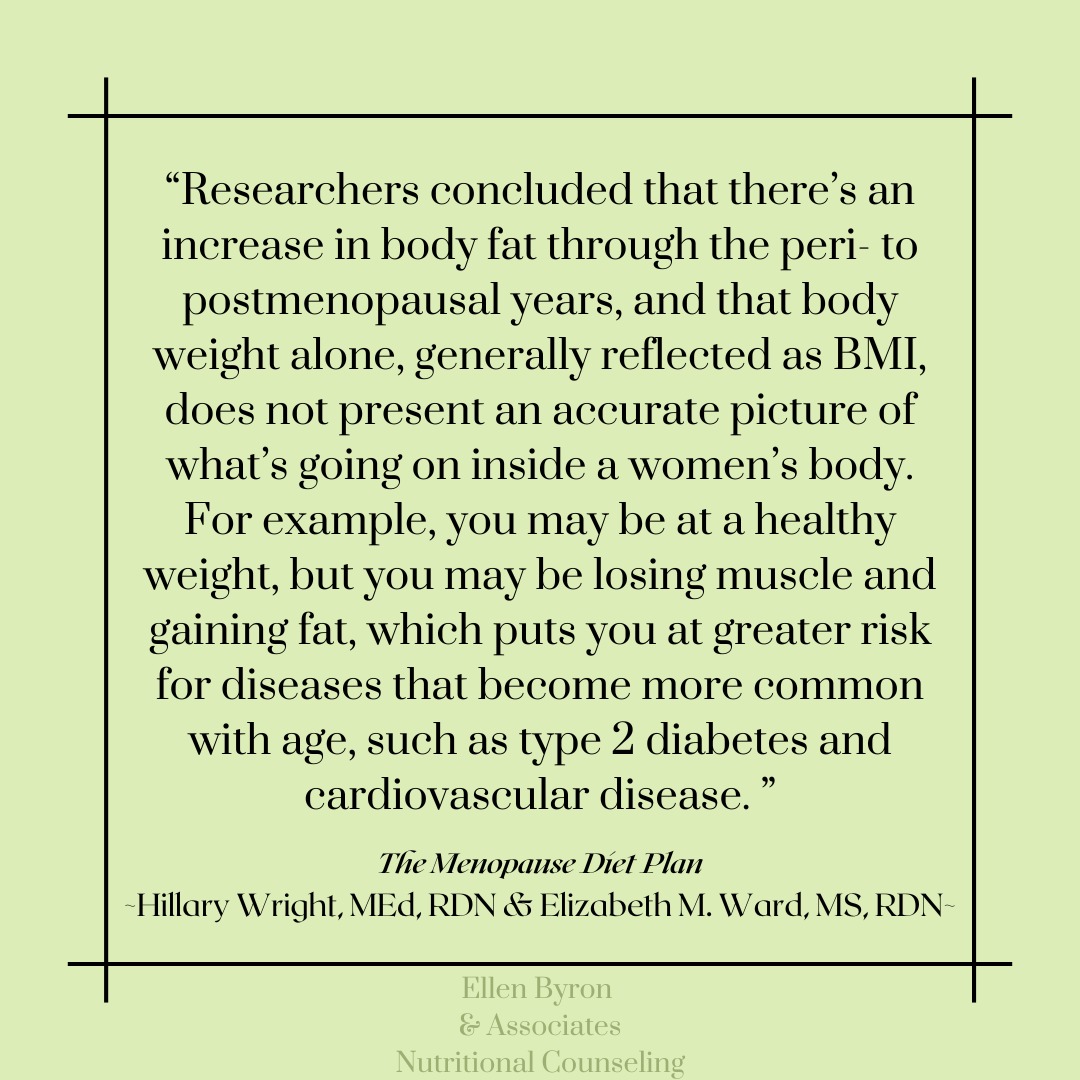 The RD's in The Menopause Diet Plan present an important reminder for everyone, not just those going through menopause!
Weight is not the only factor in health, food and activity matter.
At any weight a sedentary lifestyle filled with processed foods that are packed with added sugars, saturated fats, and sodium will impact your overall health and risk of chronic disease.
Stay tuned for more from The Menopause Diet Plan book!!
-
#dietitansofig #menopause #themenopausedietplan #bodycomposition