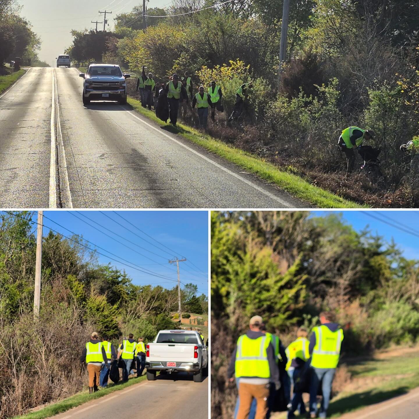 Just some of our wonderful guys doing a little road clean up this morning! How great are these guys?