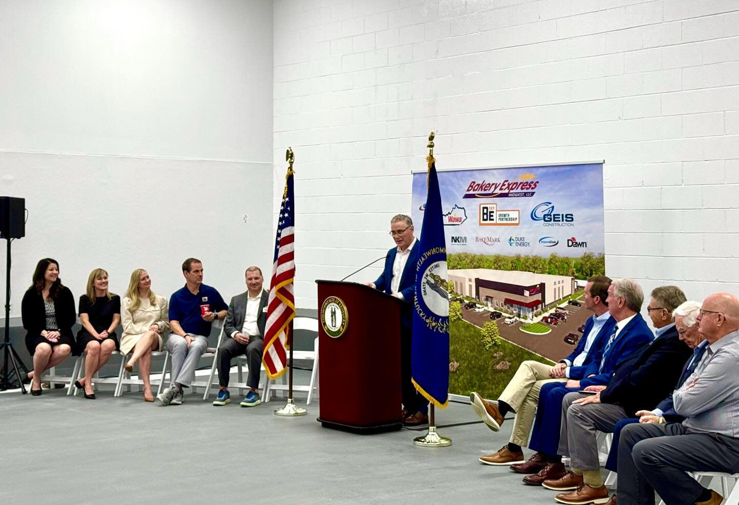 Congratulations to the Bakery Express for the Grand Opening of their newest facility in Florence, Kentucky. Geis appreciates being the trusted as their Design Build partner for this exciting project. Bakery Express CEO Art DiLullo thanked Geis PM Jesse Power during his opening remarks for he and his team’s hard work and dedication on the project. Kentucky Governor Andy Beshear was in attendance for the Grand opening as well.