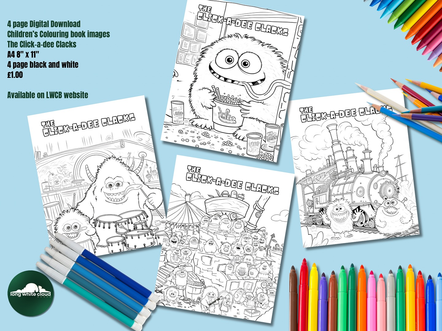 Looking for a cheap and fun way to keep the kids entertained without breaking the bank?
We’ve got you covered!
Download our 4-page colouring book samples for Kaitoa the Kiwi and The Click-a-Dee Clacks.
Each download is just £1 and comes with 4 fun images to colour — simply download the PDF and print at home.
Perfect for rainy days, weekends, or whenever you need a little extra magic or peace and quiet.
Find them on the Longwhite Cloud Books website — just head to Shop > Digital Download Colouring Pages.
Happy colouring!
#ColouringFun #KidsActivities #LongwhiteCloudBooks #PrintableColouringPages #BudgetFriendlyFun