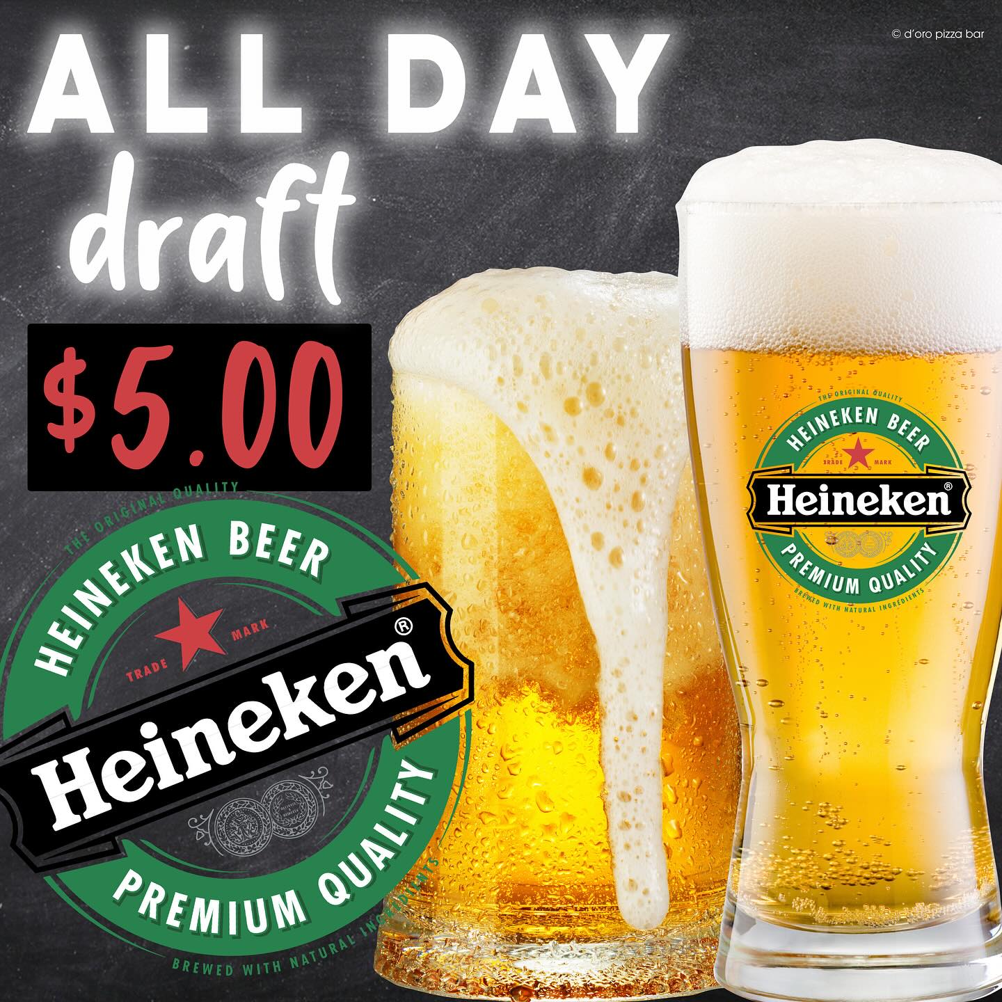 📢 Calling all Heineken Draft Beer lovers! This Saturday ONLY! Heineken Draft ALL DAY $5.00🍻
*Promotion valid only on Saturday 4.26.2025
-
.
-
-
.
-
.
.
#doropizzabar #dorocaffe #doromiami #downtownmiami #wherelocaleats #F1 #miamigrandprix #floridapanthers #nhl #TampaBayLightning #happyhour #beerlover #fastfired #draftbeerlovers #pizzaaddict #beergoals #localbusiness #bayfrontpark #pizzaandbeer #supportedbyourcommunity #biscayneblvdmiami #wherelocaleats #pizzaaddicts #localbusiness #hotandfreshfromoven #beertime #pizzaandbeer #DowntownMiami #miamilifesyle #heineken
