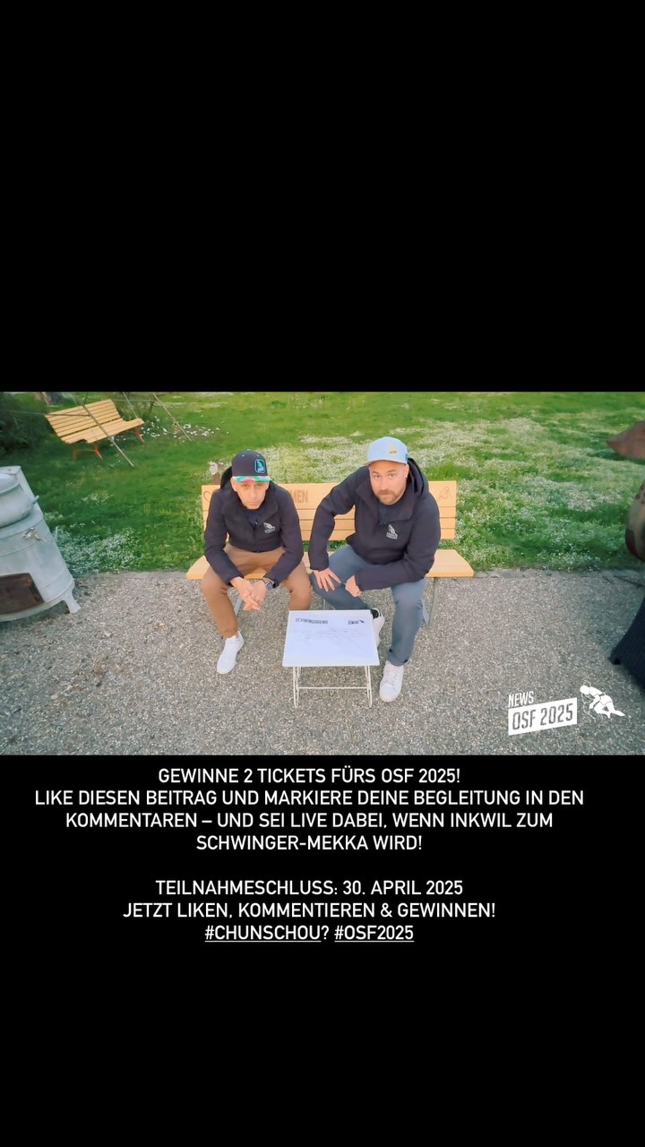 Flöru + Michu auf der OSF-Bank – Gewinne 2 exklusive Tickets fürs Schwingfest! 🍀🚀😉🏆
Flöru + Michu geniessen die Abendstimmung auf der OSF 2025-Bank mit Blick auf den Inkwilersee – noch ist alles ruhig. Aber das wird sich bald ändern: Das Oberaargauische Schwingfest kommt zurück nach Inkwil!
Und du kannst dabei sein – mit 2 Gratis-Tickets! 🎟️🎟️🍀👍🏼
So machst du mit:
1. Folge @osf2025
2. Like dieses Reel
3. Markiere in den Kommentaren die Person, mit der du ans OSF 2025 kommen möchtest (z. B. @sandra.meier)
Teilnahmeschluss: 30. April 2025
Die Gewinnerin oder der Gewinner wird per Direktnachricht benachrichtigt.
Wir zählen auf euch – kommst du auch?
#OSF2025
#Schwingfest
#Inkwil2025
#Gewinnspiel
#Ticketverlosung
#FlöruUndMichu
#ChunschOu
#ZämeStarch
#TraditionLäbt
#Schwingerzeit
#MuniCäsar
#Inkwilersee
#Helferportal
#Festgelände
#BernerSchwinger
⸻
Rechtlicher Hinweis:
Dieses Gewinnspiel steht in keiner Verbindung zu Instagram und wird in keiner Weise von Instagram gesponsert, unterstützt oder organisiert. Teilnahmeberechtigt sind alle Personen mit Wohnsitz in der Schweiz ab 13 Jahren. Der Rechtsweg ist ausgeschlossen. Keine Barauszahlung möglich. Teilnahmeschluss: 30. April 2025.