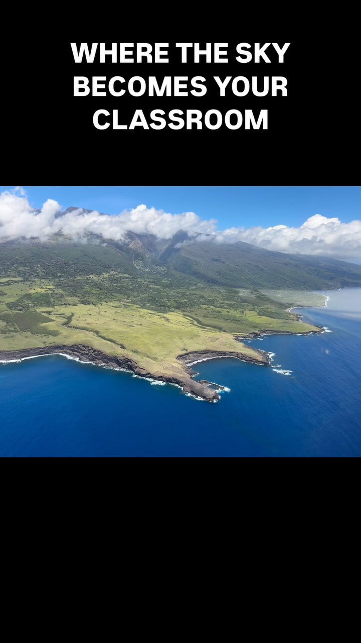 Some lessons come with views like this. #learntoflyhere #mauiaviators #idratherbeflying #pilotintraining #flightschool