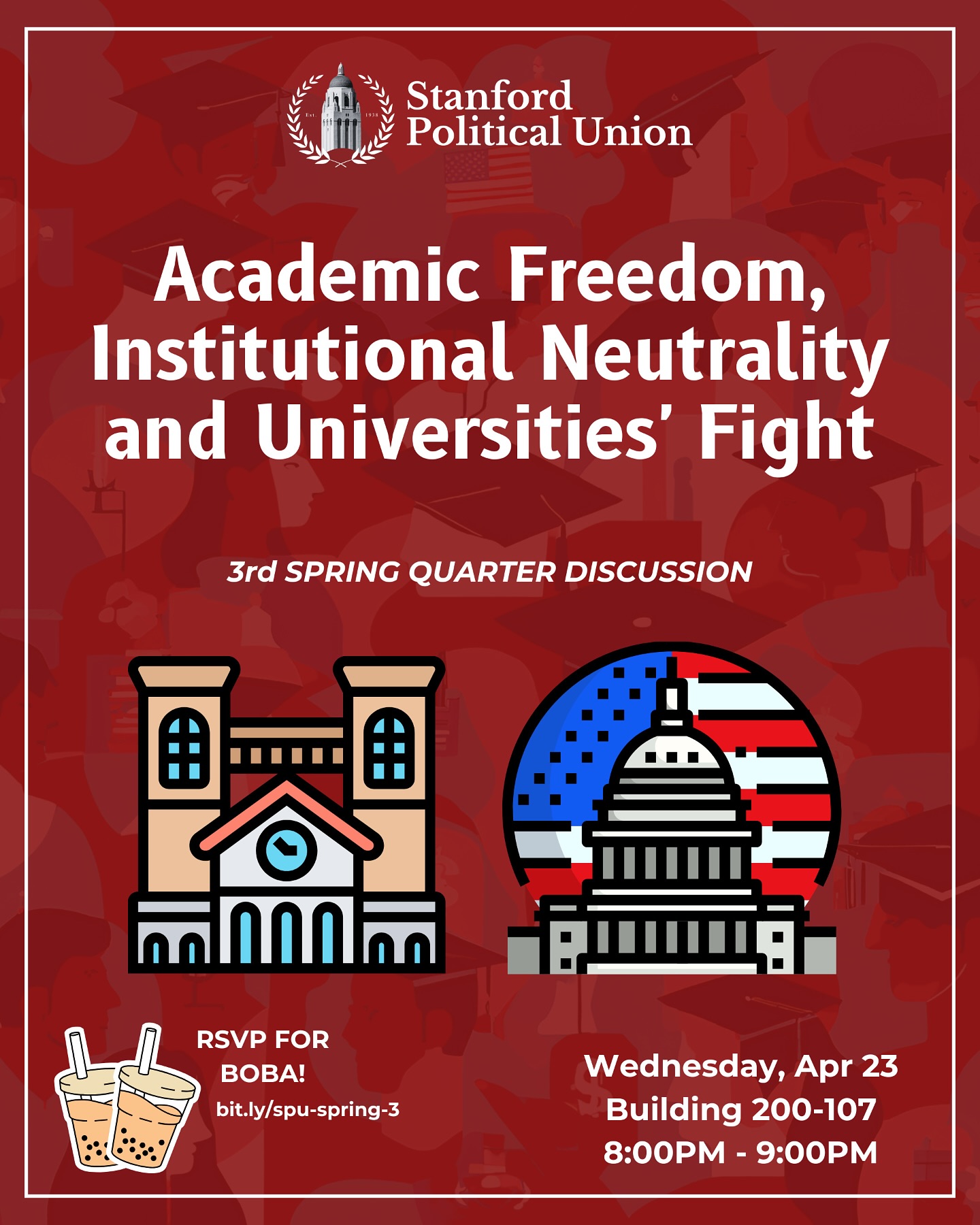 Last week, Harvard University resoundingly rejected and condemned the Trump administration’s demands to dismantle its diversity programs, limit student protests, and submit to far-reaching federal audits in exchange for its federal funding. This move, a stark contrast to Columbia’s response last month, prompted the Trump administration to immediately freeze over $2.2 billion in grants to Harvard.
Stanford President Jon Levin and Provost Jenny Martinez have since released a statement in support of Harvard, characterizing its response as “rooted in the American tradition of liberty, a tradition essential to our country’s universities, and worth defending.”
Join the Stanford Political Union this Wednesday, April 23rd at 8pm in 200-107 to discuss how these developments implicate academic freedom, institutional neutrality, and the future of American universities.