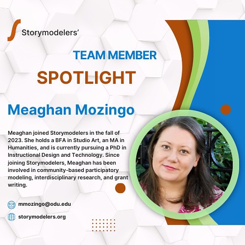 📸✨ SPOTLIGHT TIME! Meet Meaghan- a PhD student studying Instructional Design & Technologh @oduthegraduateschool who’s making waves at The Storymodelers! From community-based modeling to innovative grant work, she brings creativity, curiosity, and passion for inclusive research. We are so proud to have her on our team 🤓 Her full feature is up on our website’s blog at Storymodelers.org