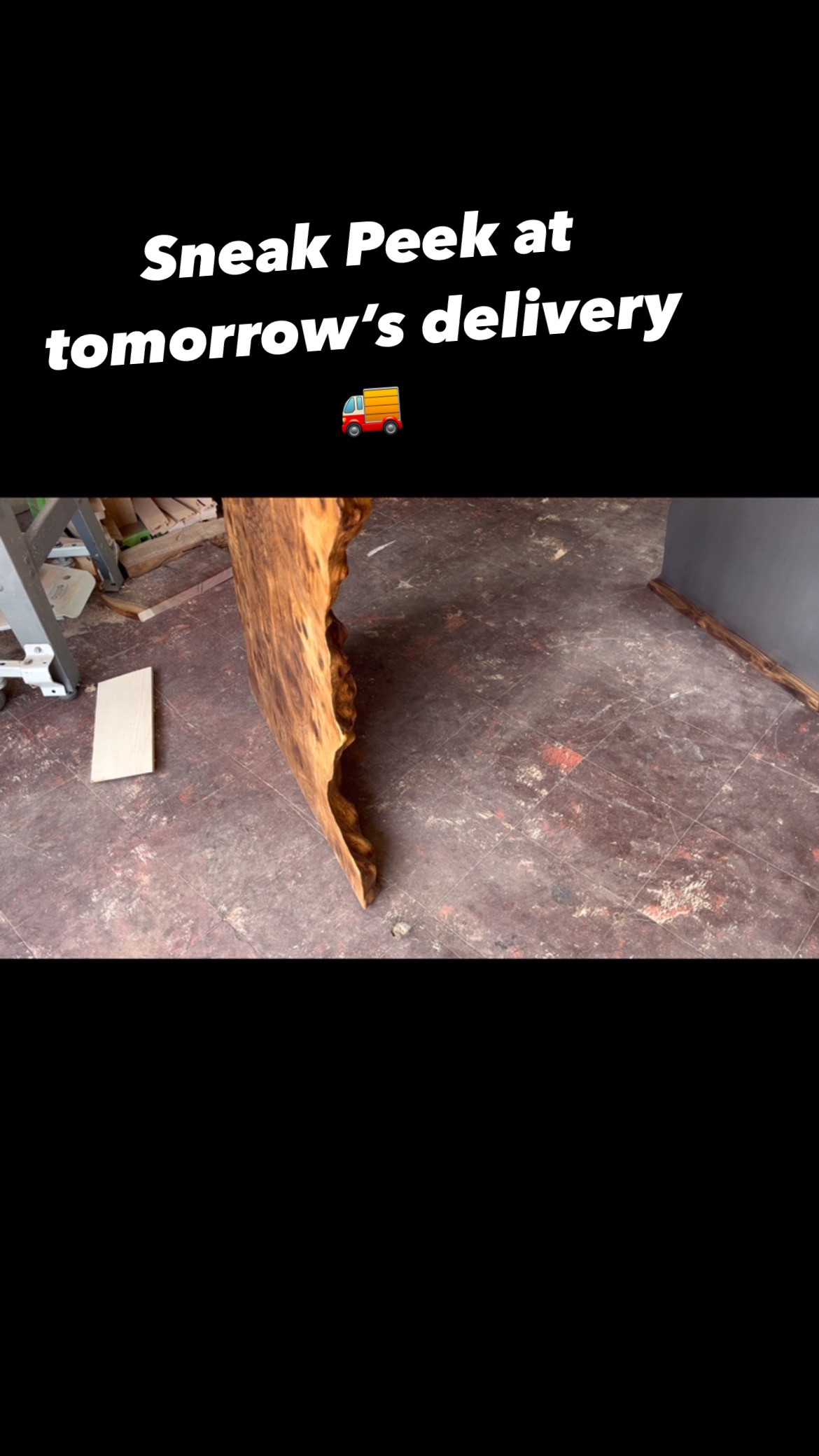 Walnut Burl Vanity Table. Now I have to disassemble and take to Tahoe for its forever home tomorrow 😢. #stumpfwoodworks #MakeGaragesDirtyAgain