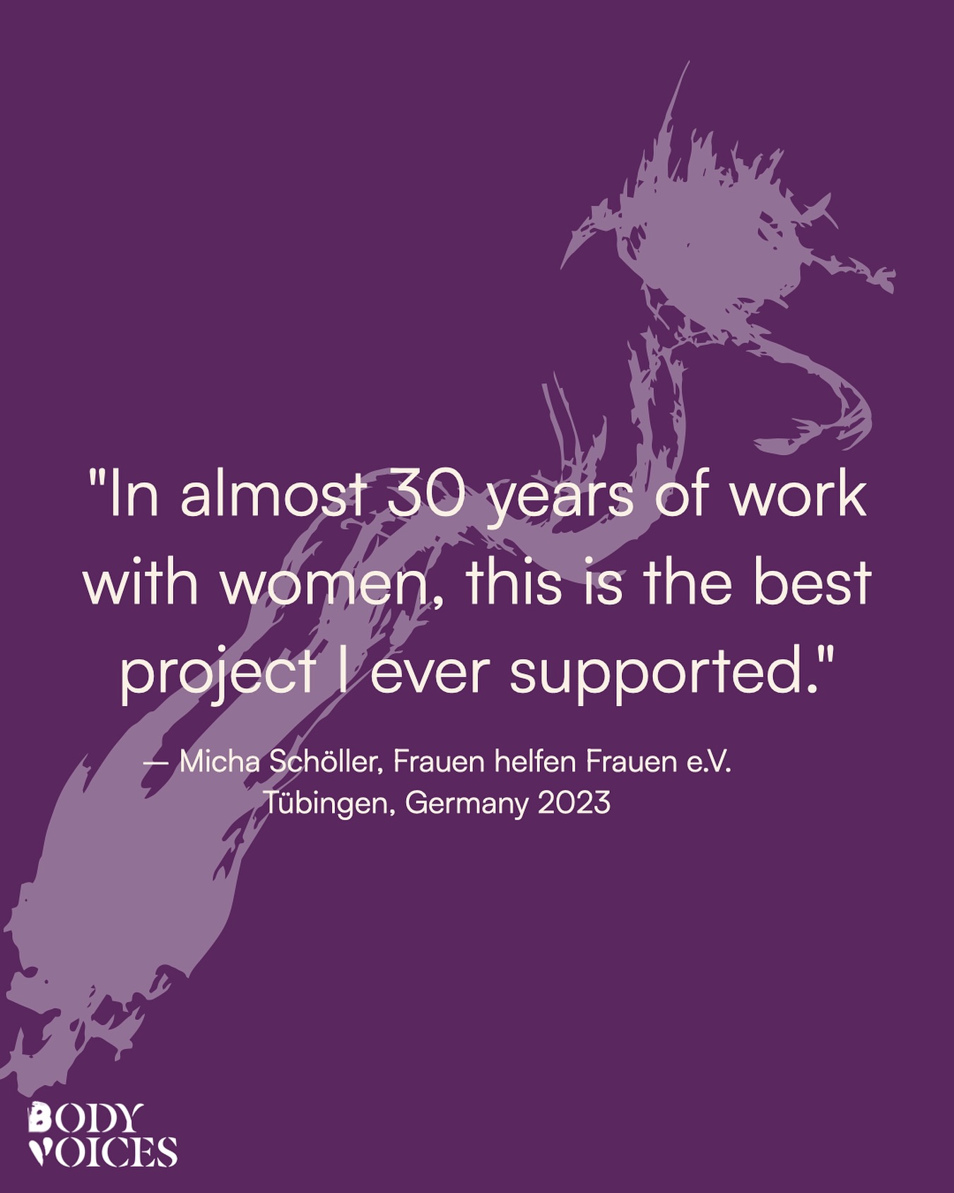 In our workshops, we collaborate closely with local partner organizations to ensure a safe space for all participants and to support each individual’s healing journey with the help of qualified and experienced trauma therapists.
For our workshops in Tübingen, we are proud to work alongside the organizations Wirbelwind Reutlingen and Frauen helfen Frauen e.V. Tübingen, with @schollermicha.
Working together allows us to reach and empower so many more people!