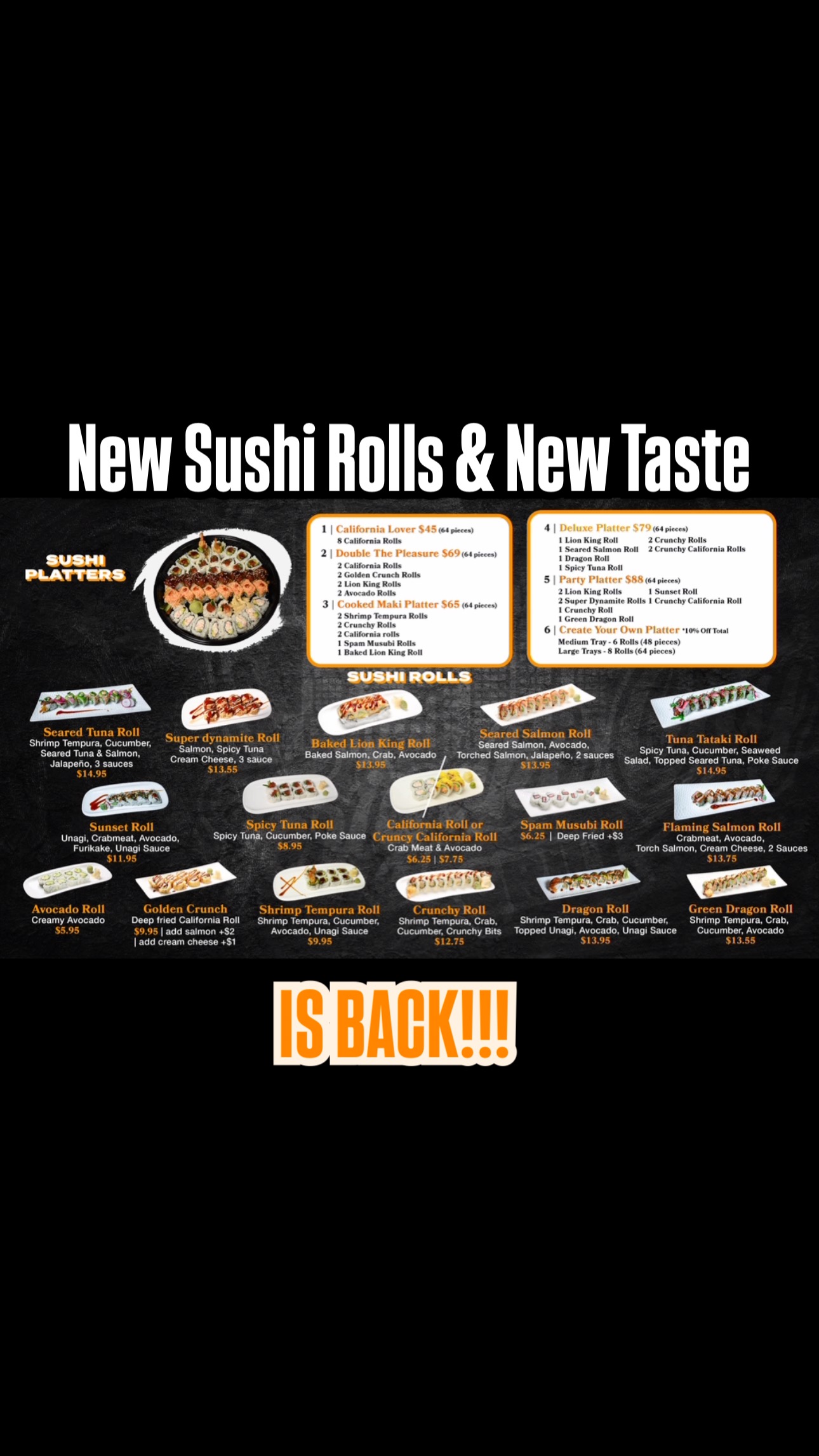 All New Sushi Rolls & A New Taste!!!