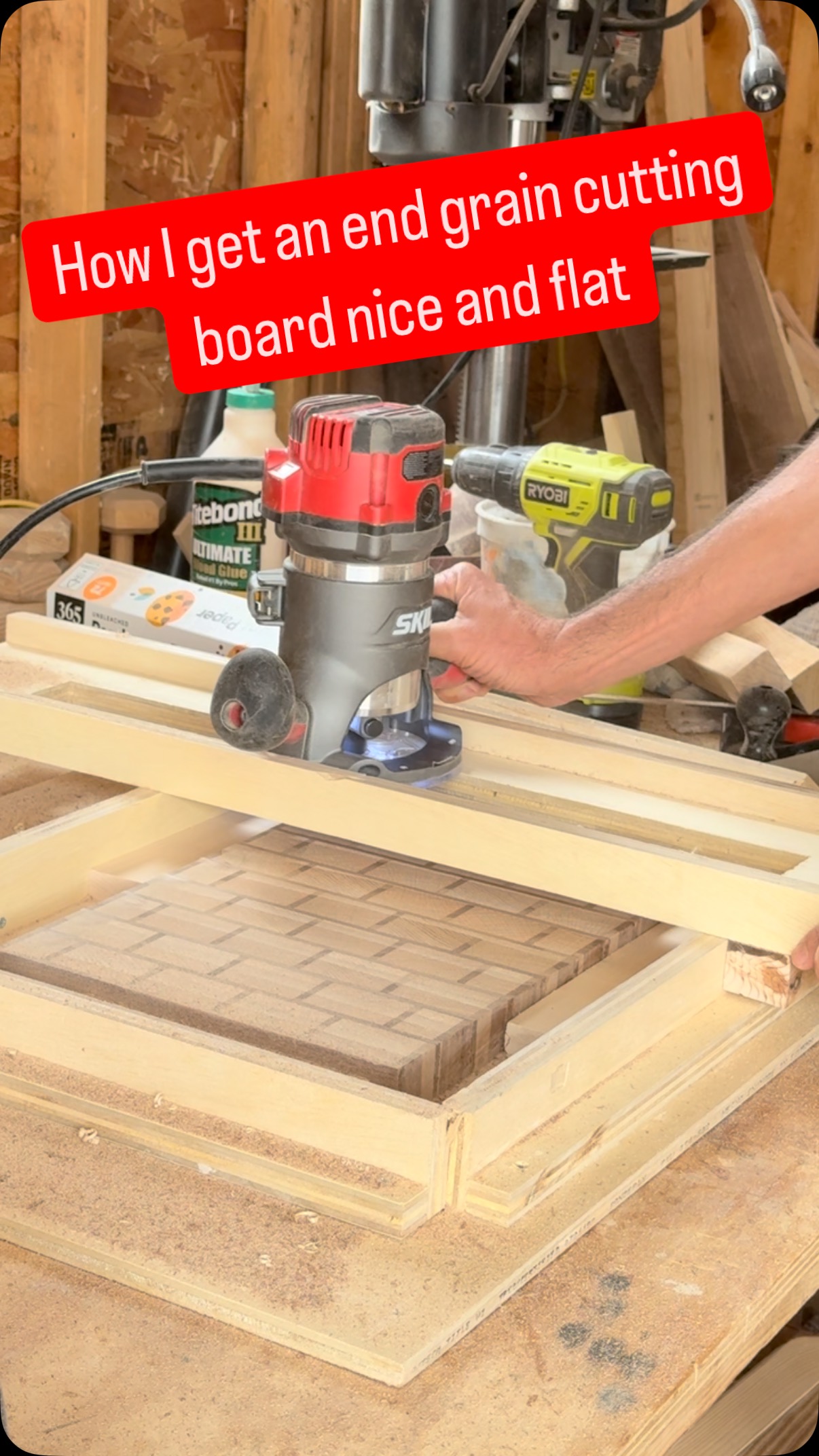 Homemade jig to flatten an end grain cutting board.
Cutting boards may seem easy and straightforward but there are a lot of steps to make a good one.
#homadewoods #woodworking