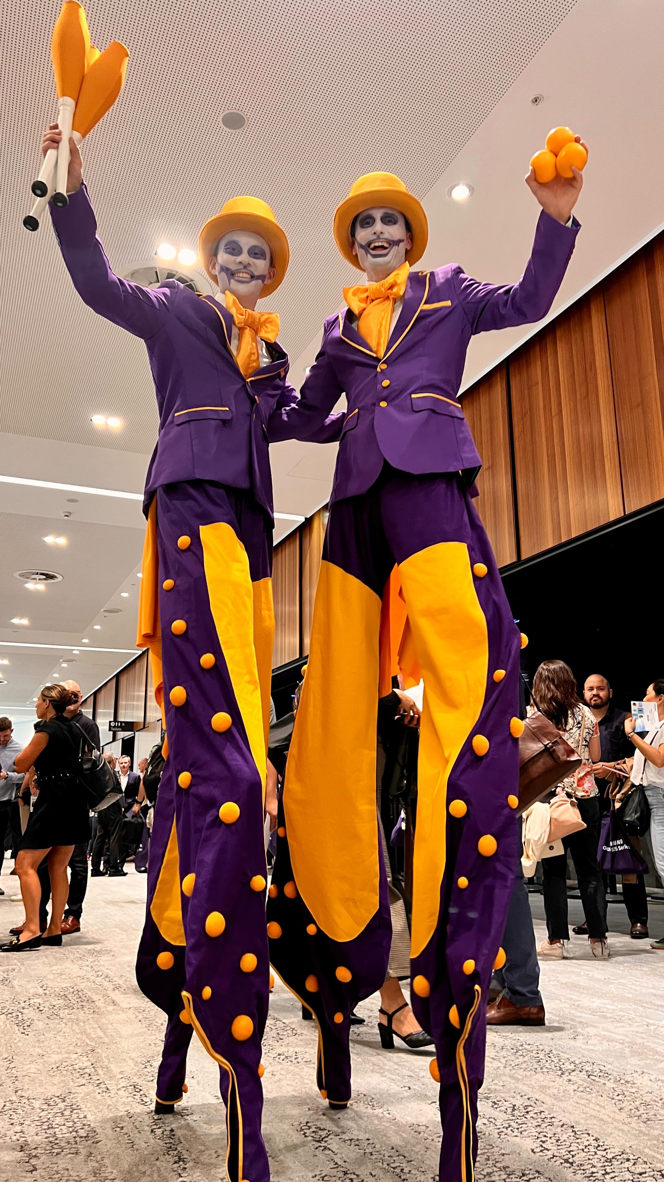Defying gravity and expectations! Our juggling stilt walkers brought high-energy entertainment to new heights at this corporate event. With bespoke costumes in the brand colours they were dressed to impress. #CorporateEntertainment #StiltWalkers #EventHighlights #JugglingStiltWalkers #stiltwalkerssydney #LiveEntertainment
Thanks @theplayagency for having us